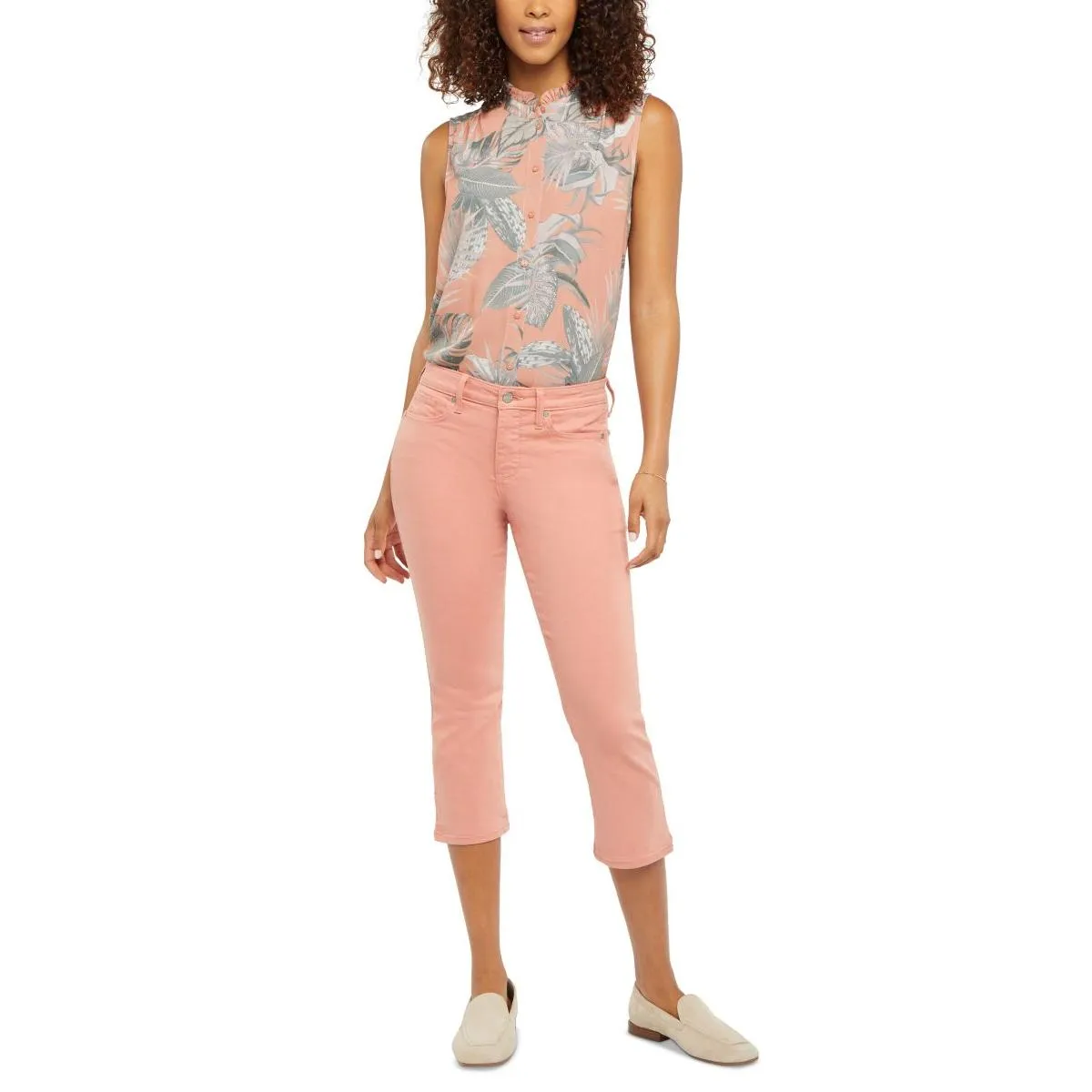 NYDJ Womens Chloe Side Slit Skinny Capri Jeans