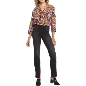 NYDJ Womens Marilyn Stretch Denim Straight Leg Jeans