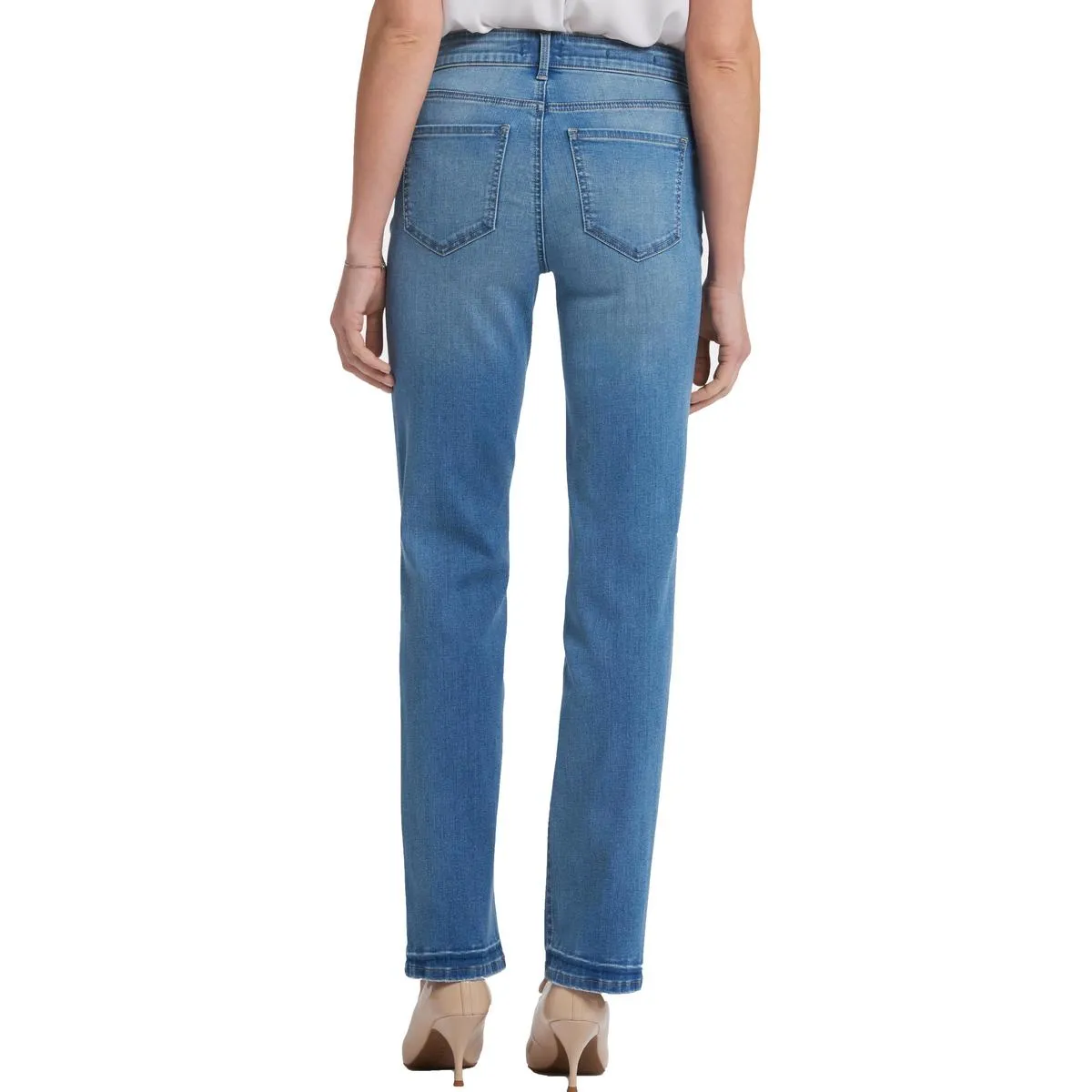 NYDJ Womens Marilyn Tummy Slimming Denim Straight Leg Jeans