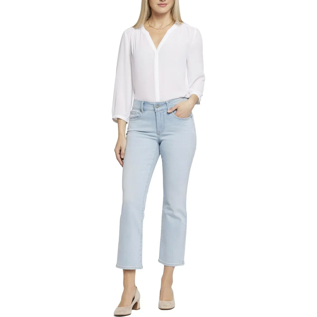 NYDJ Womens Marilyn Tummy Slimming Denim Straight Leg Jeans