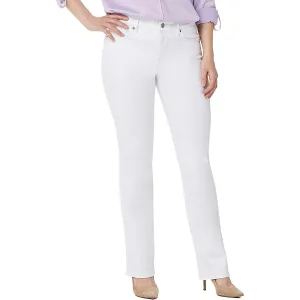 NYDJ Womens Plus Marilyn Petite High Rise Straight Leg Jeans