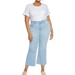 NYDJ Womens Plus Relaxed Fit Dark Wash Flare Jeans