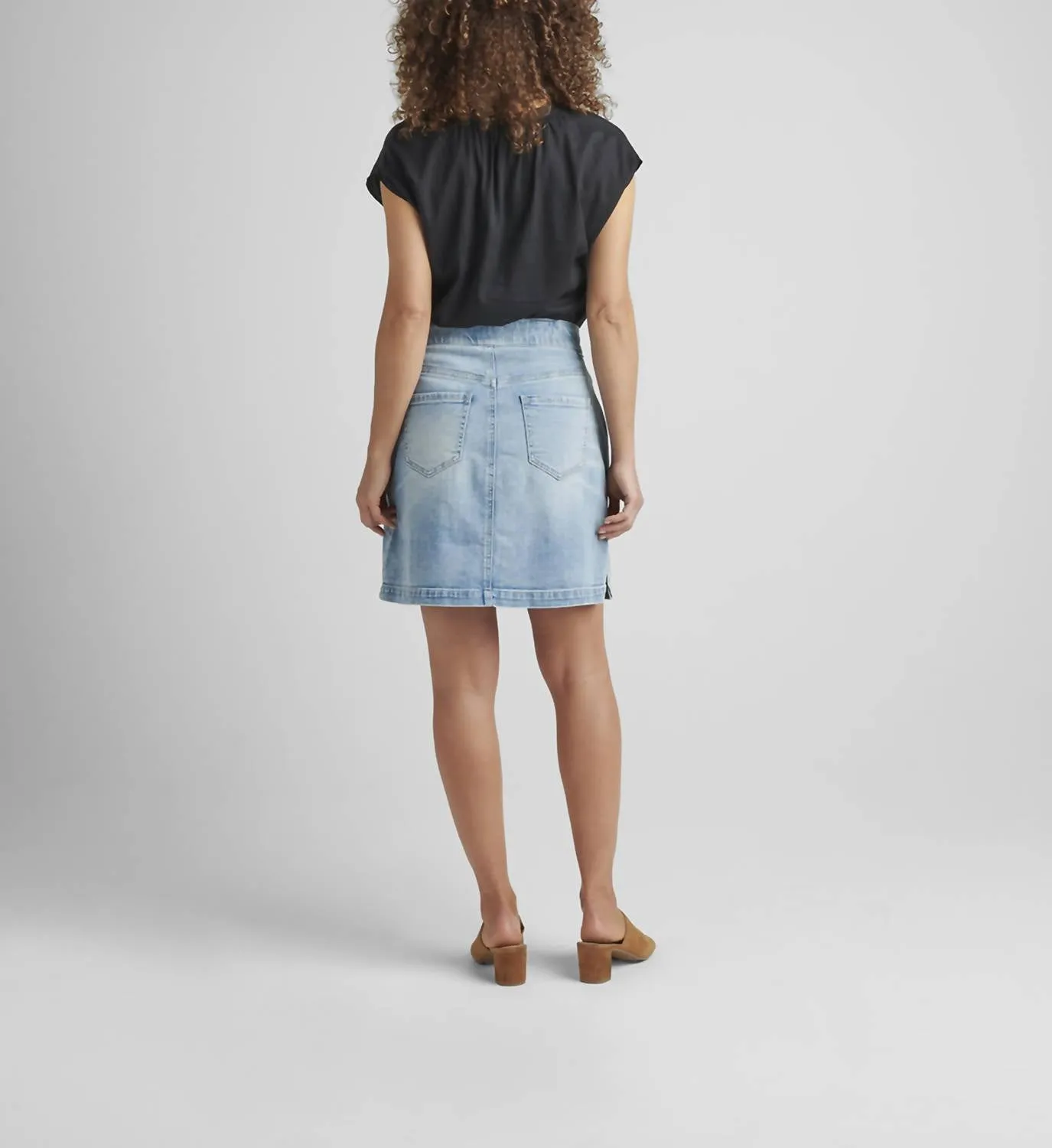 On The Go High Rise Skort In Silver Lake/bleu