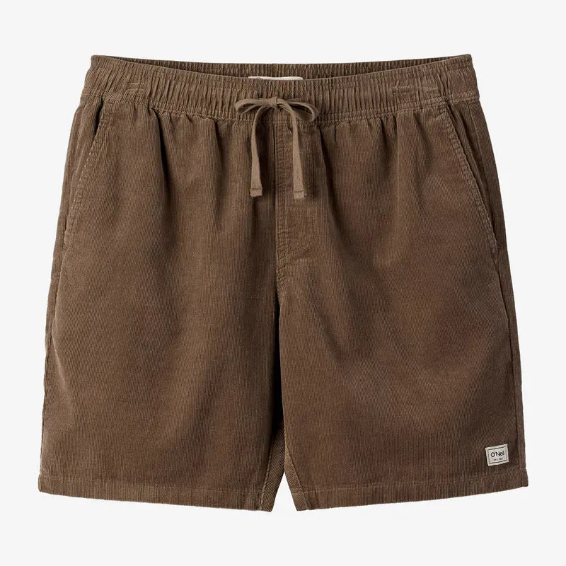 Oneill OG Cord Elastic Waist 18" Shorts - Chocolate Chip