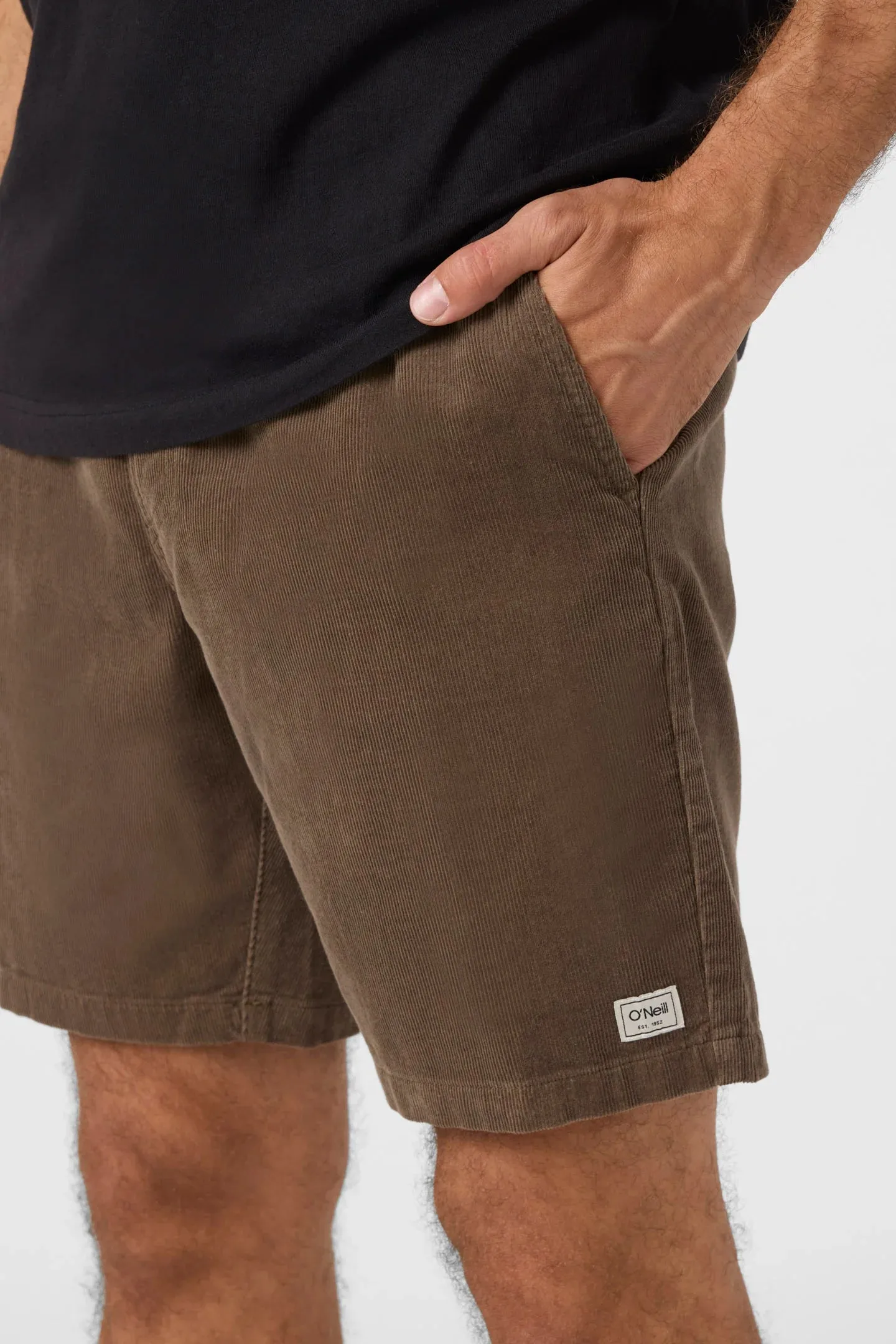 Oneill OG Cord Elastic Waist 18" Shorts - Chocolate Chip