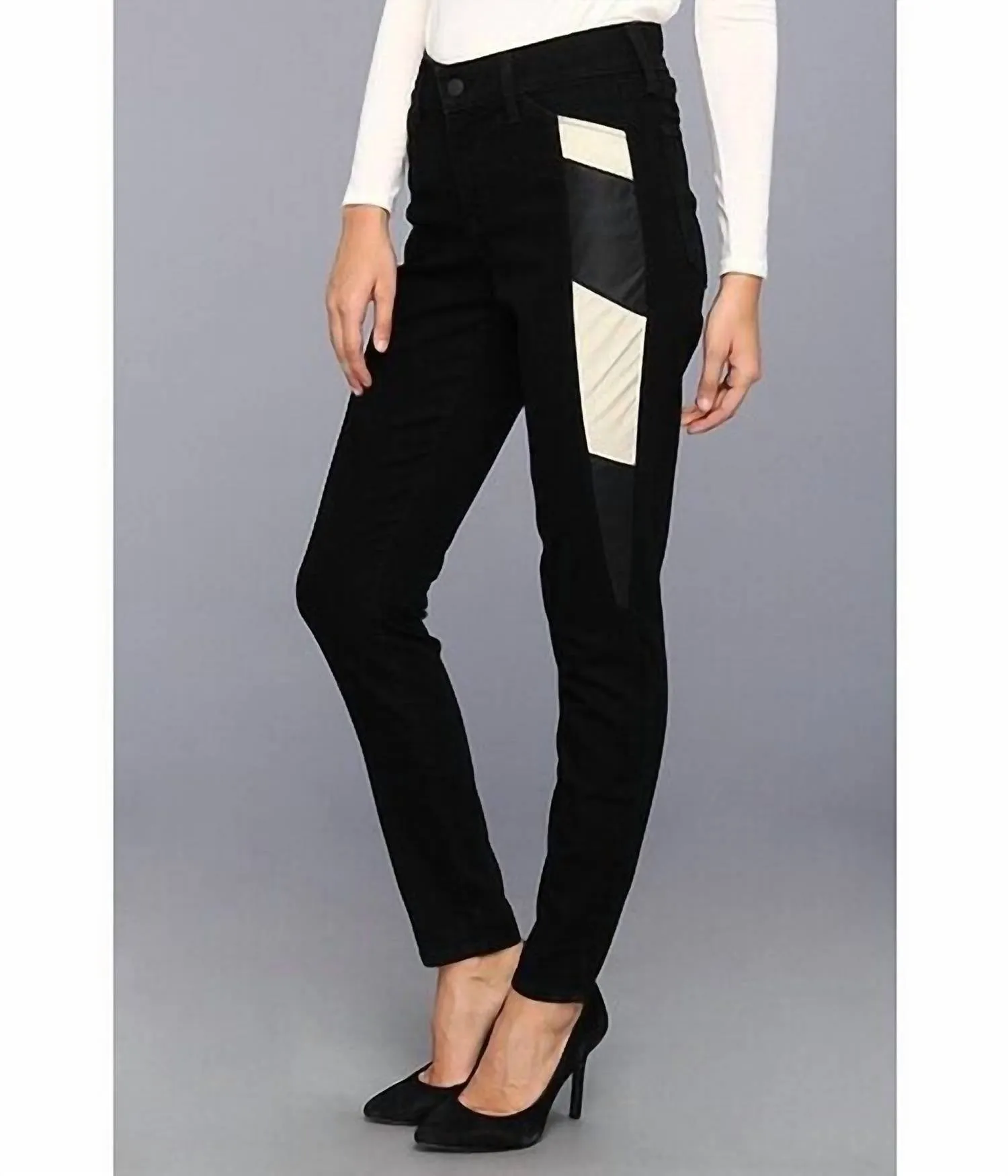 Original Slimming Fit Racer Panels Skinny Jeans In Black