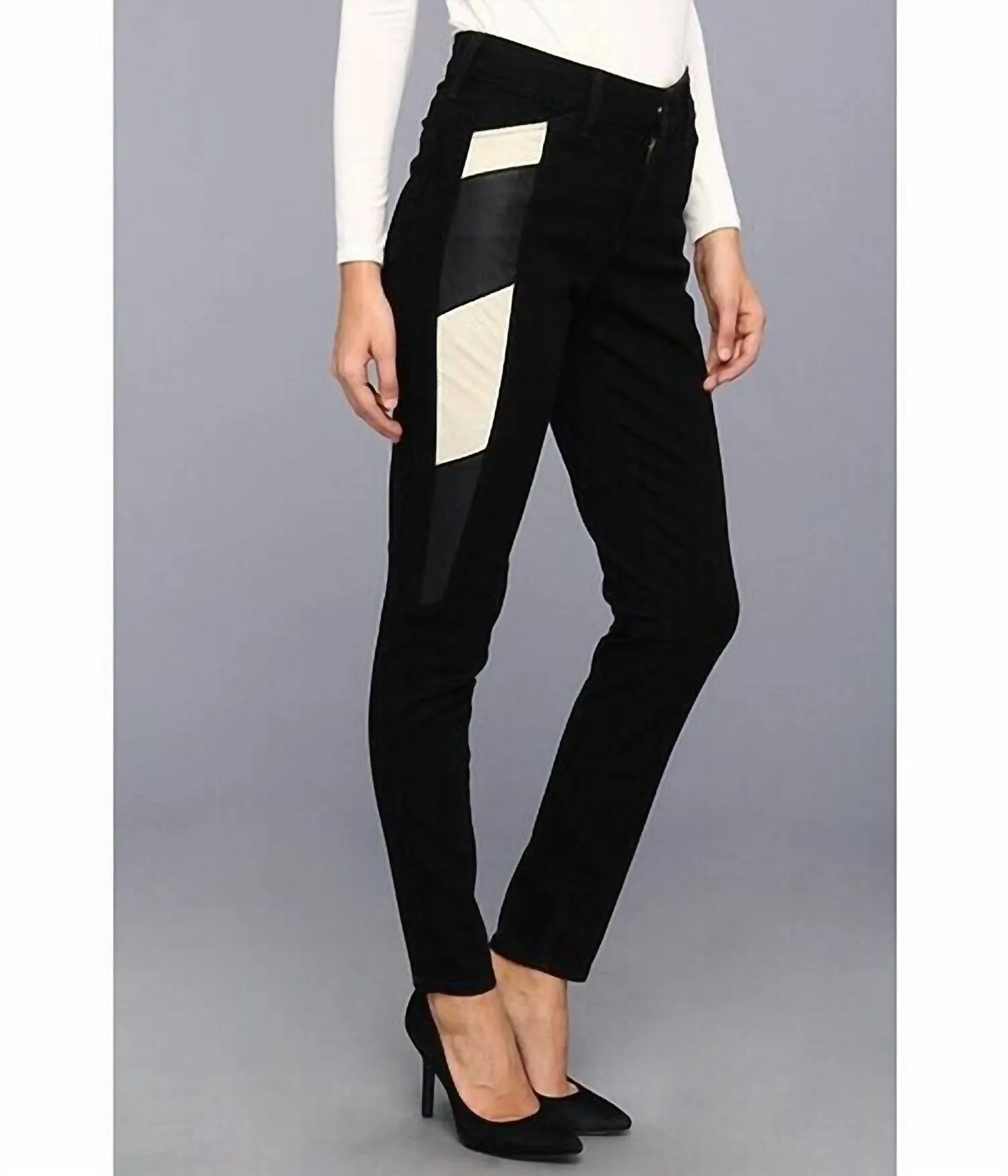 Original Slimming Fit Racer Panels Skinny Jeans In Black