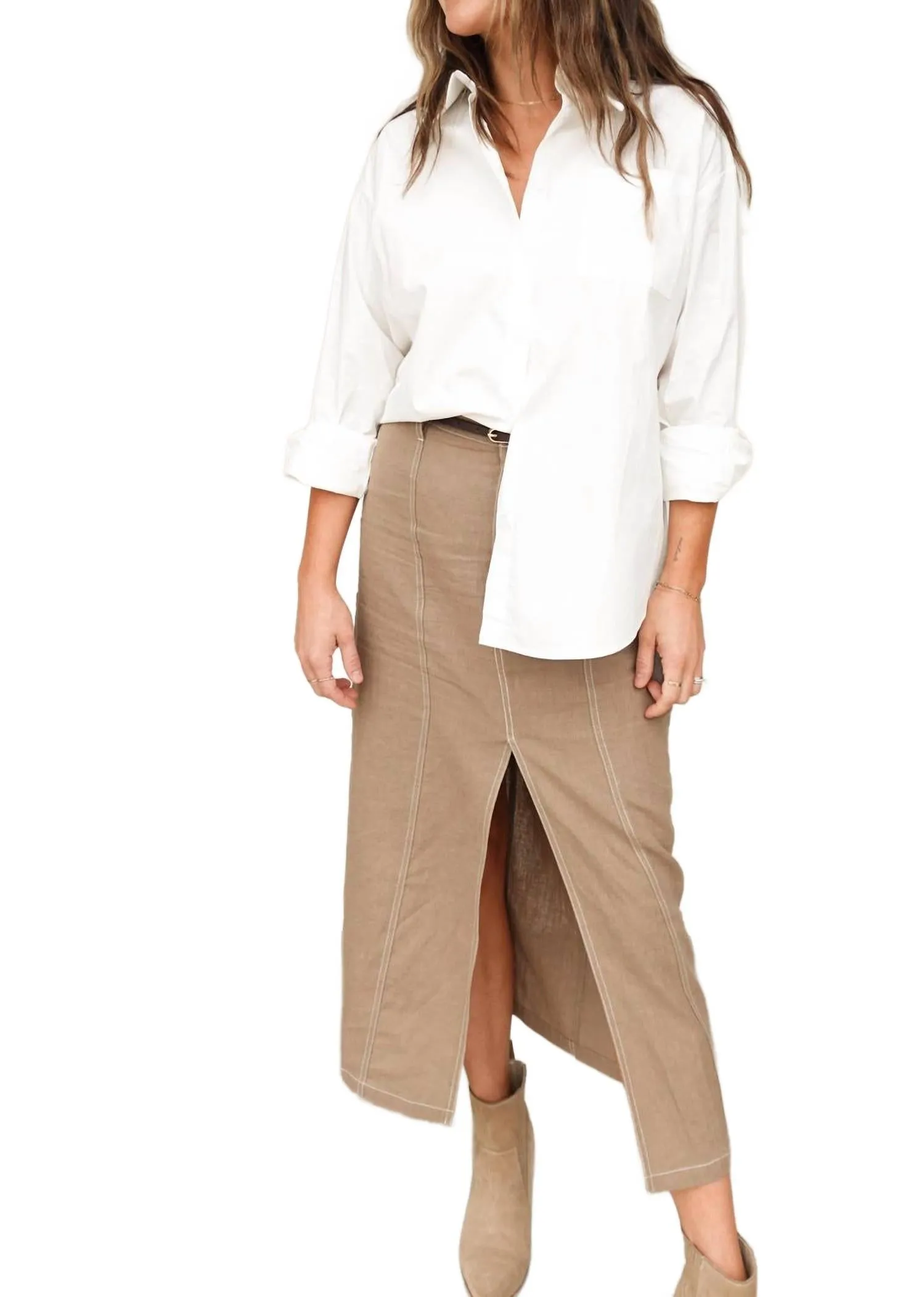 Oversized Button-Down Shirt In White