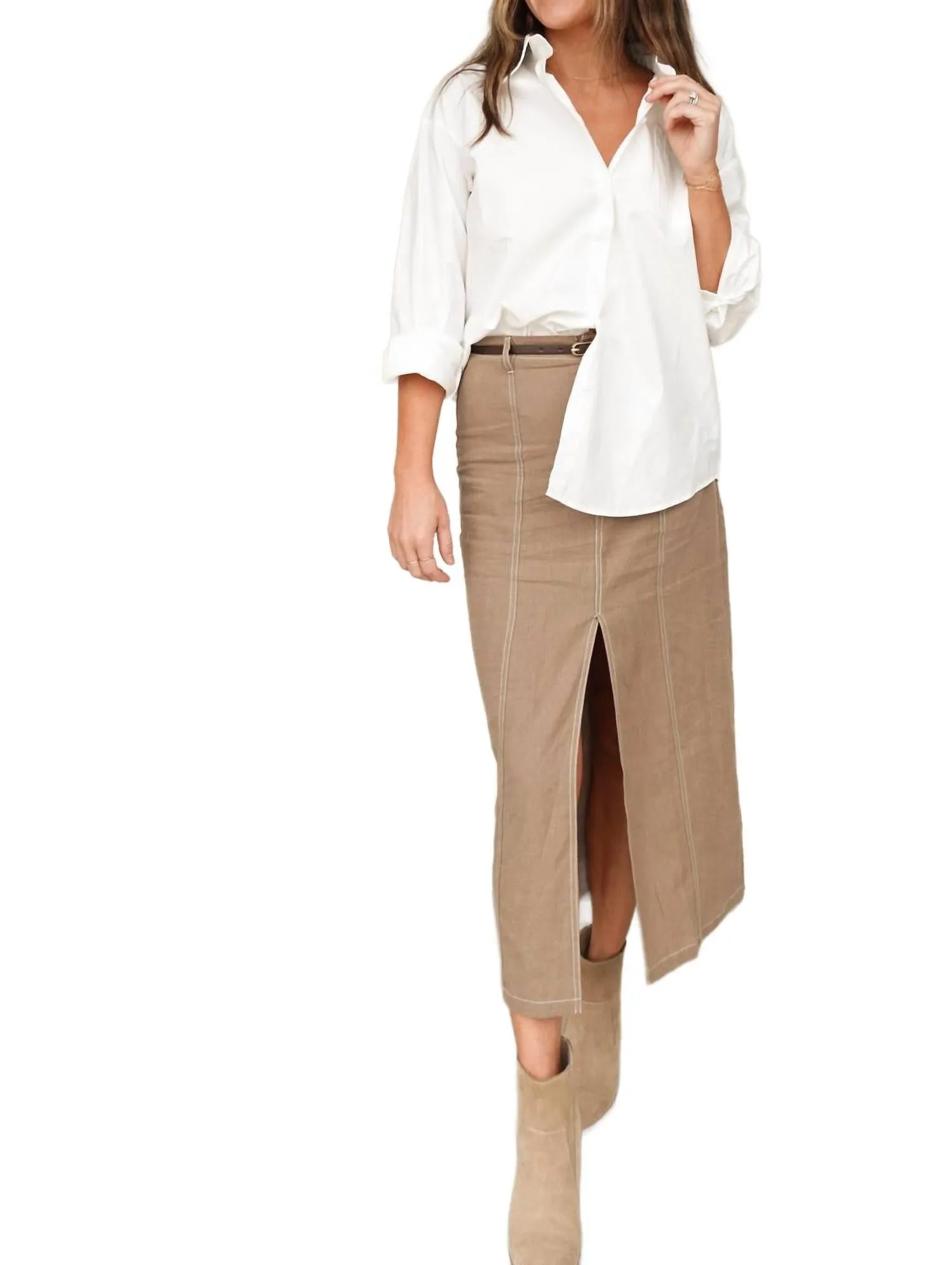 Oversized Button-Down Shirt In White