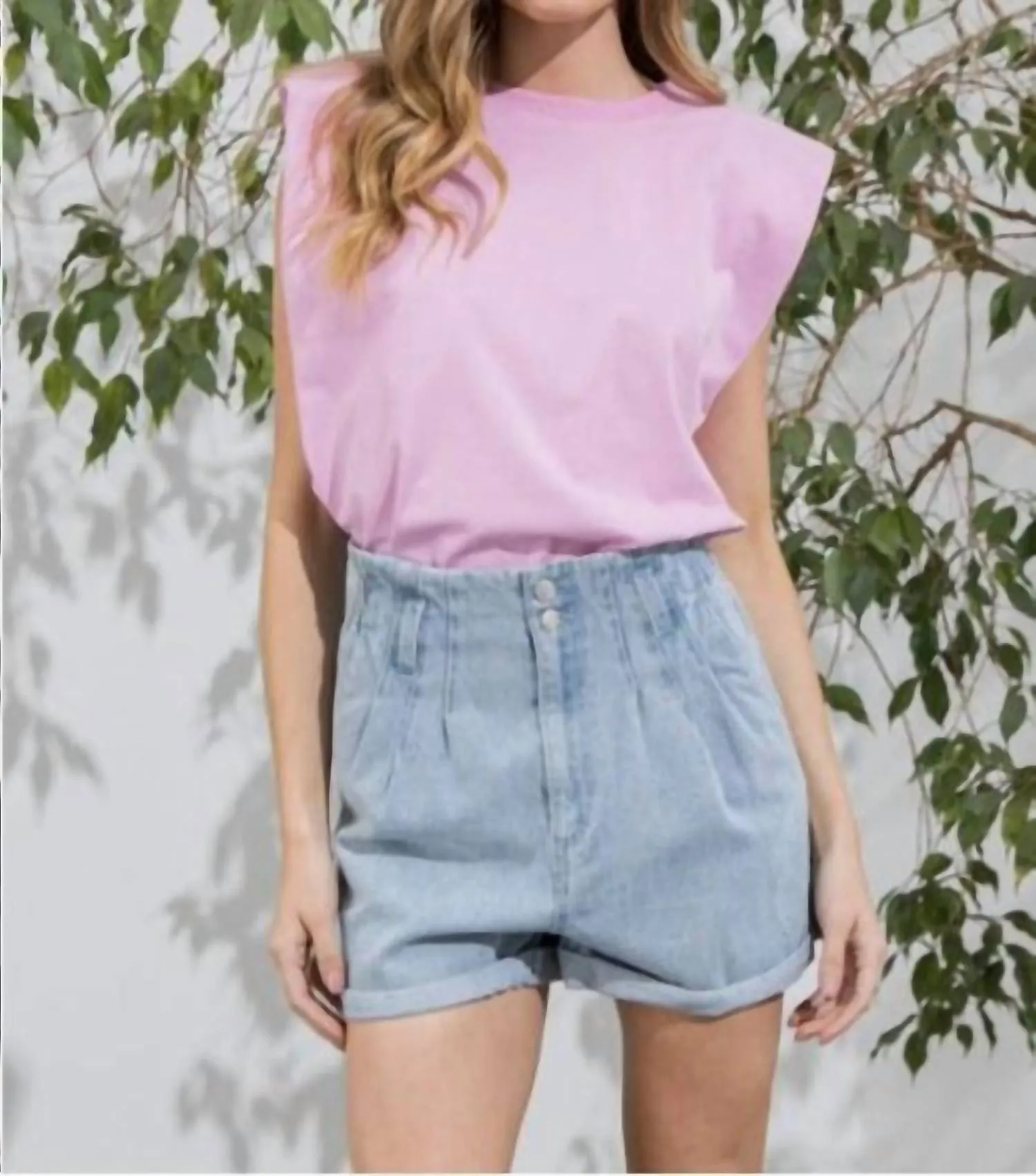 Paperbag Jean Short In Denim