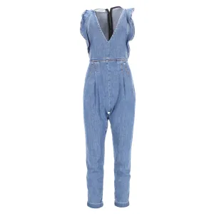 Philosophy di Lorenzo Serafini Denim Jumpsuit in Light Blue Cotton