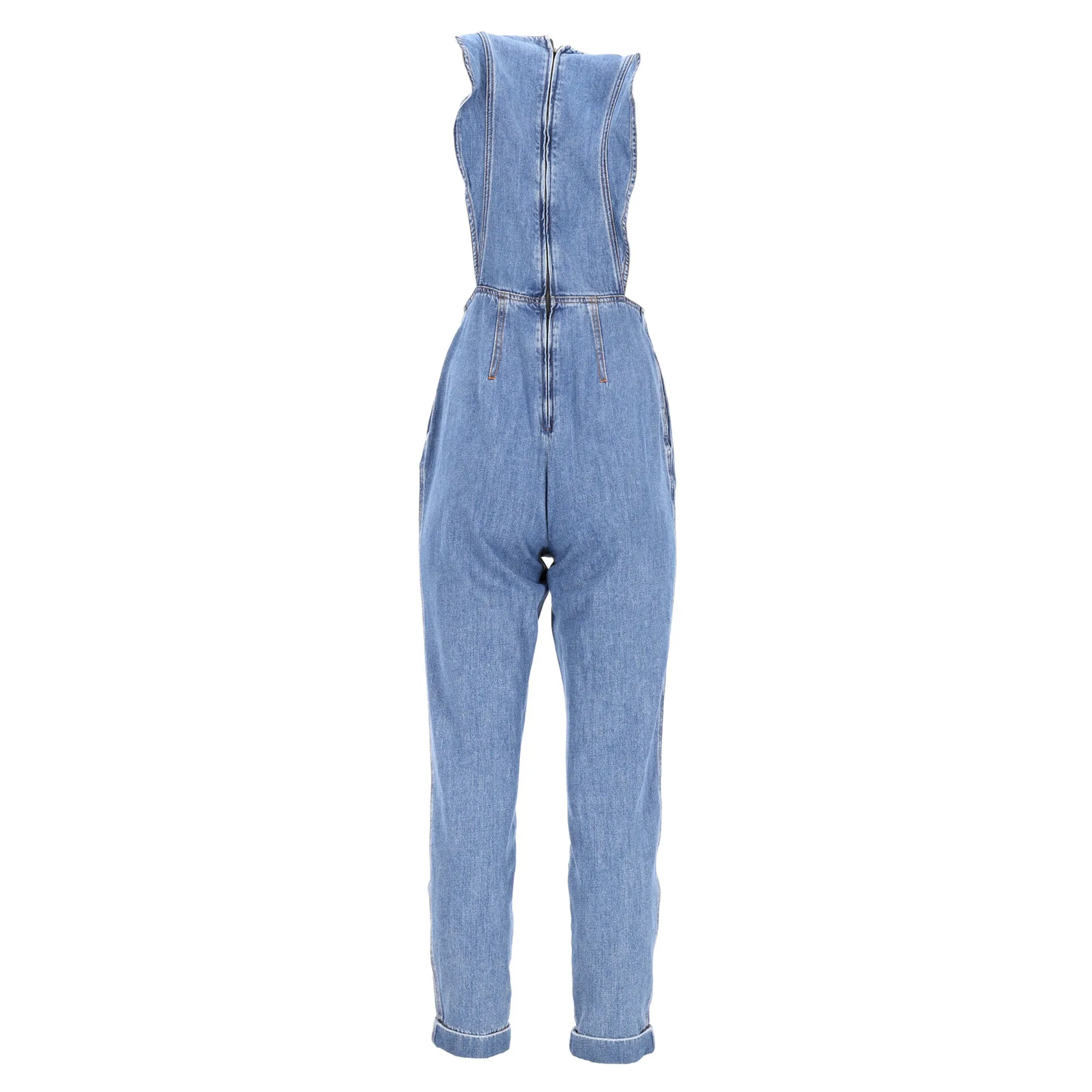 Philosophy di Lorenzo Serafini Denim Jumpsuit in Light Blue Cotton
