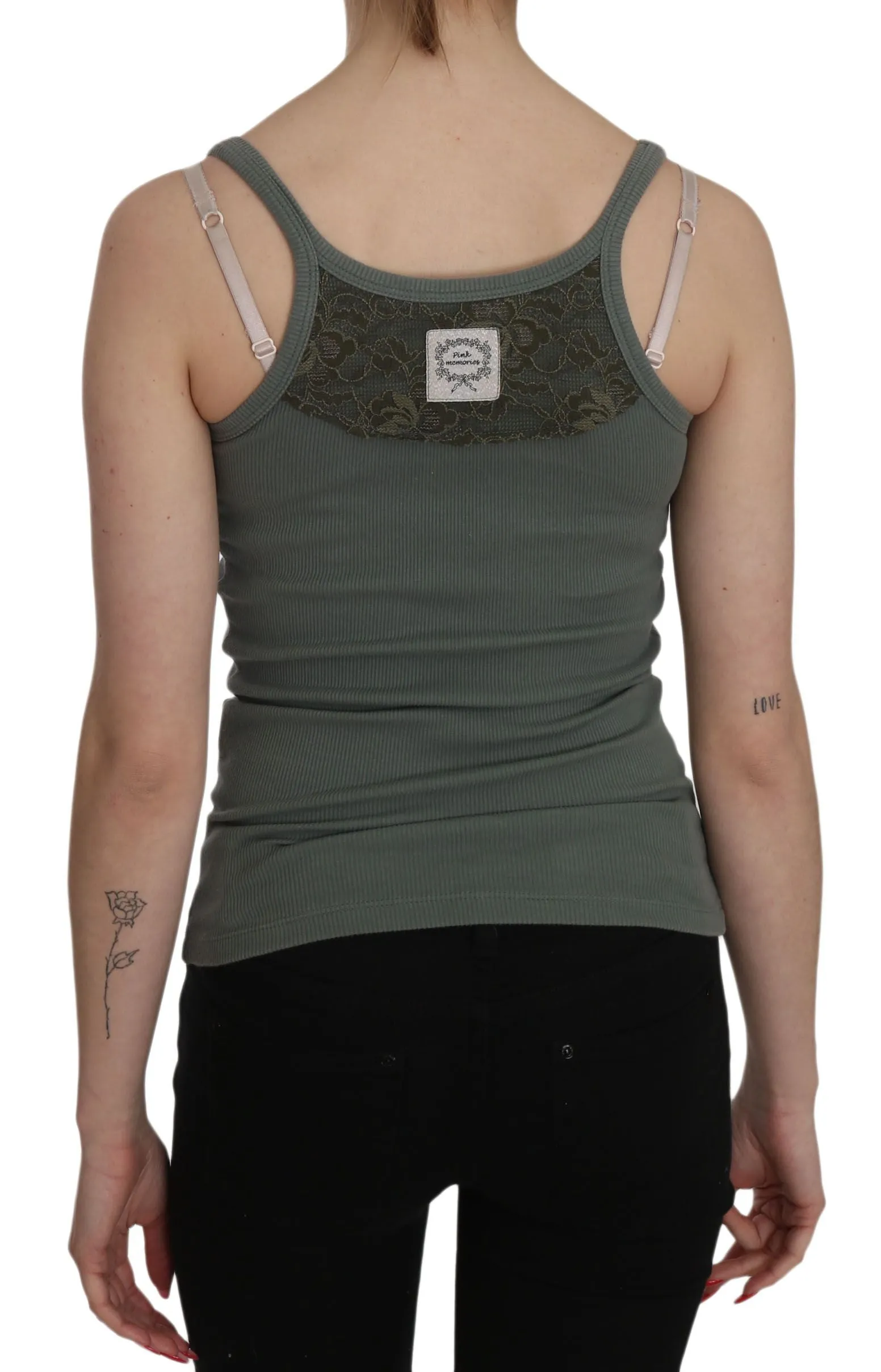 pink MEMORIES  Spaghetti Strap Slim Fit Casual Tank Top Women's Blouse