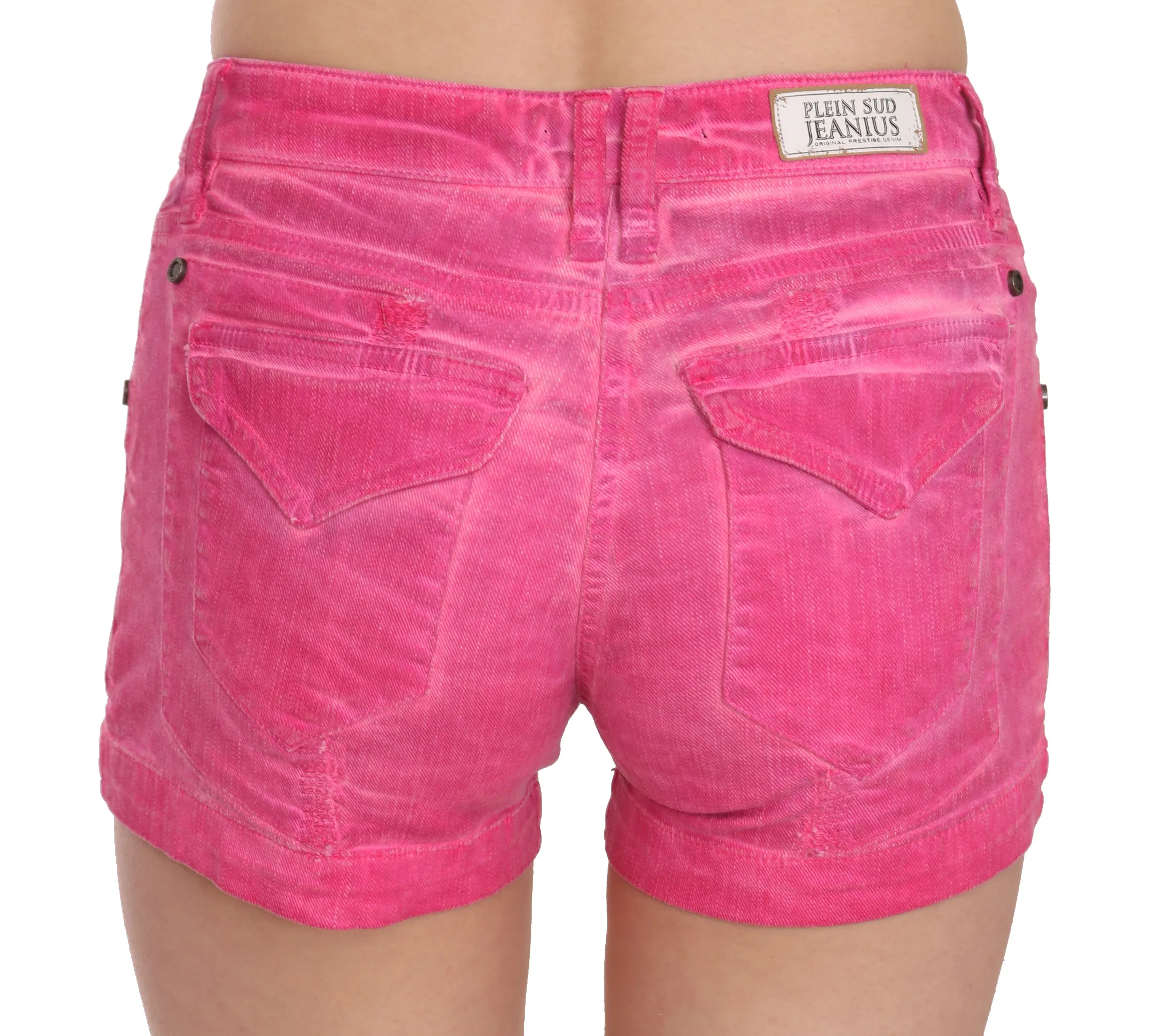 PLEIN SUD  Mid Waist Cotton blue Mini Women's Shorts