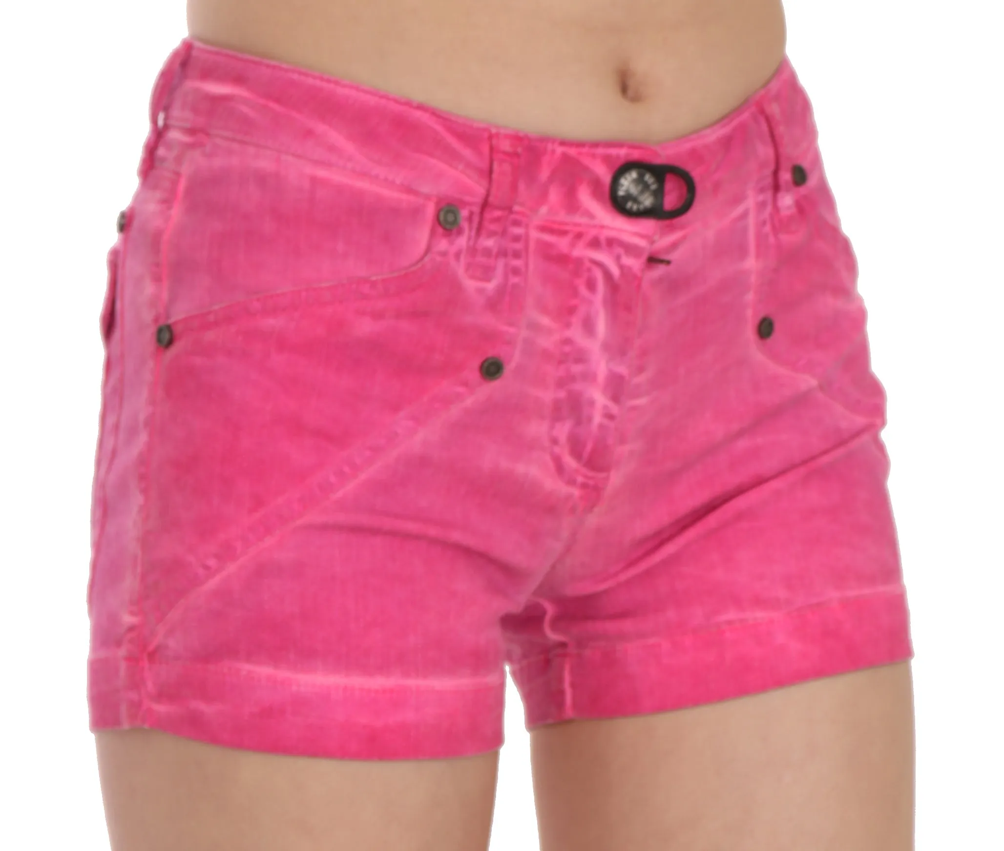PLEIN SUD  Mid Waist Cotton blue Mini Women's Shorts