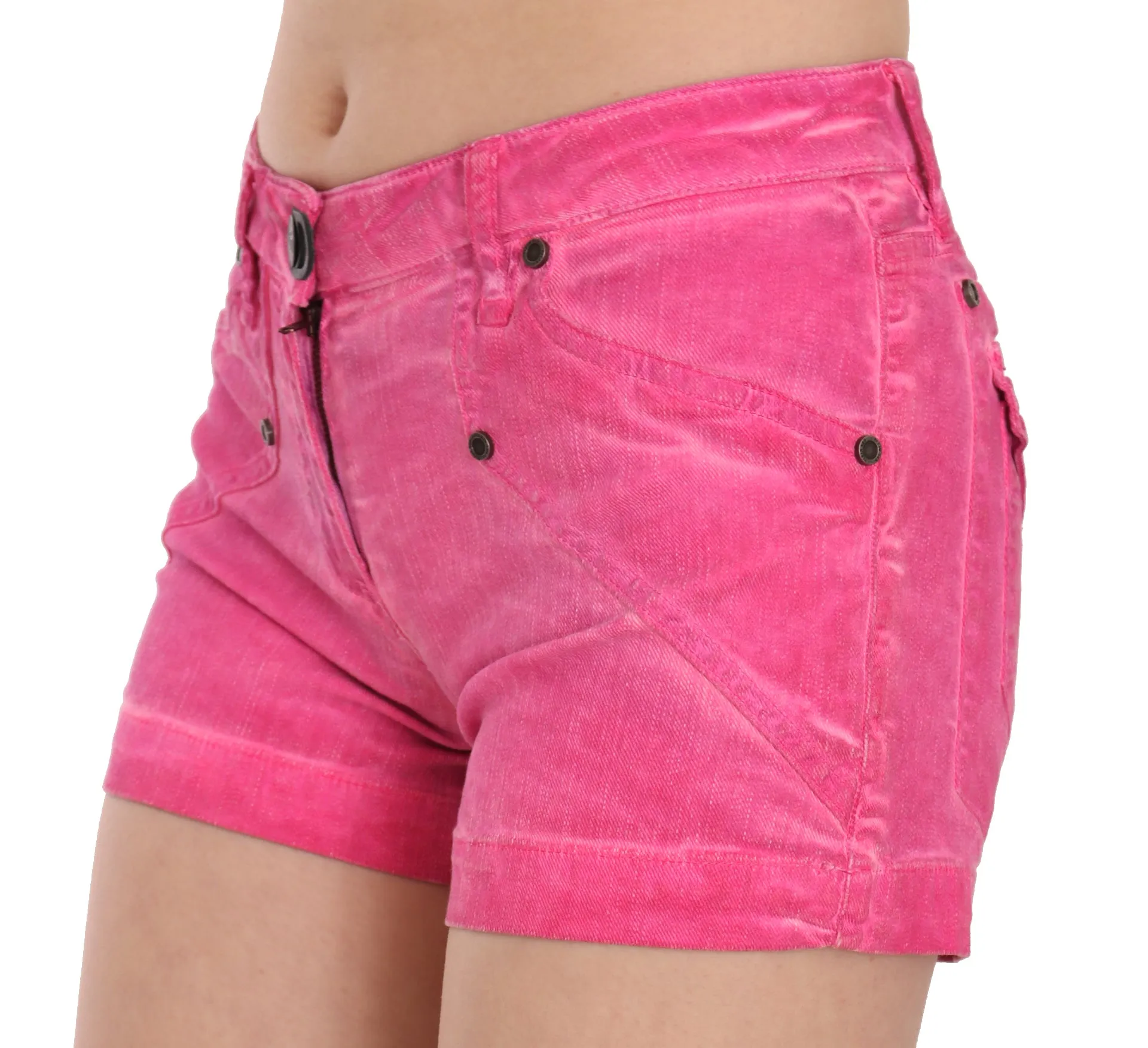 PLEIN SUD  Mid Waist Cotton blue Mini Women's Shorts