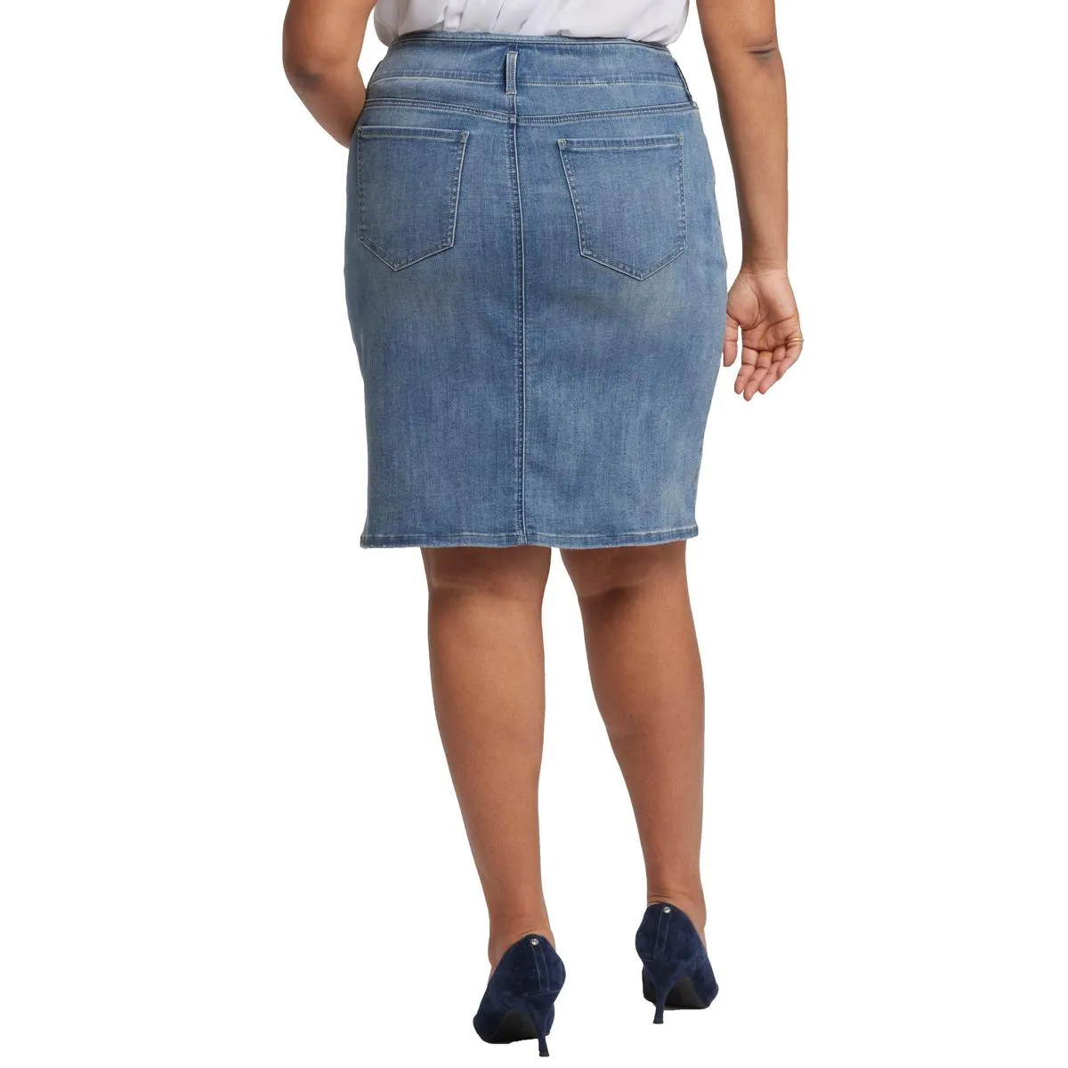 Plus Womens Stretch Denim Denim Skirt