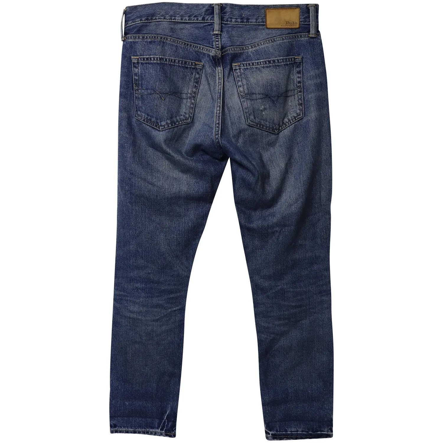 Polo Ralph Lauren Distressed Boyfriend Jeans in Blue Denim