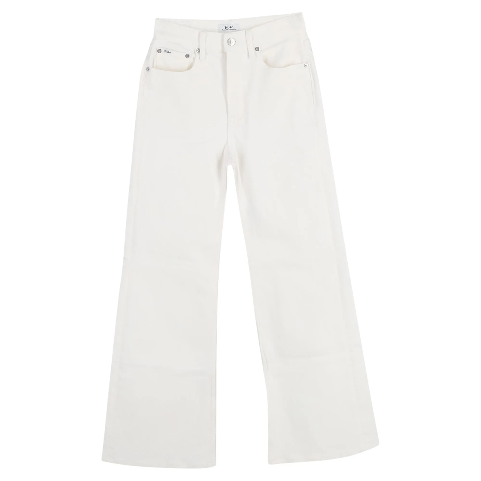 Polo Ralph Lauren Wide Leg Jeans in White Cotton