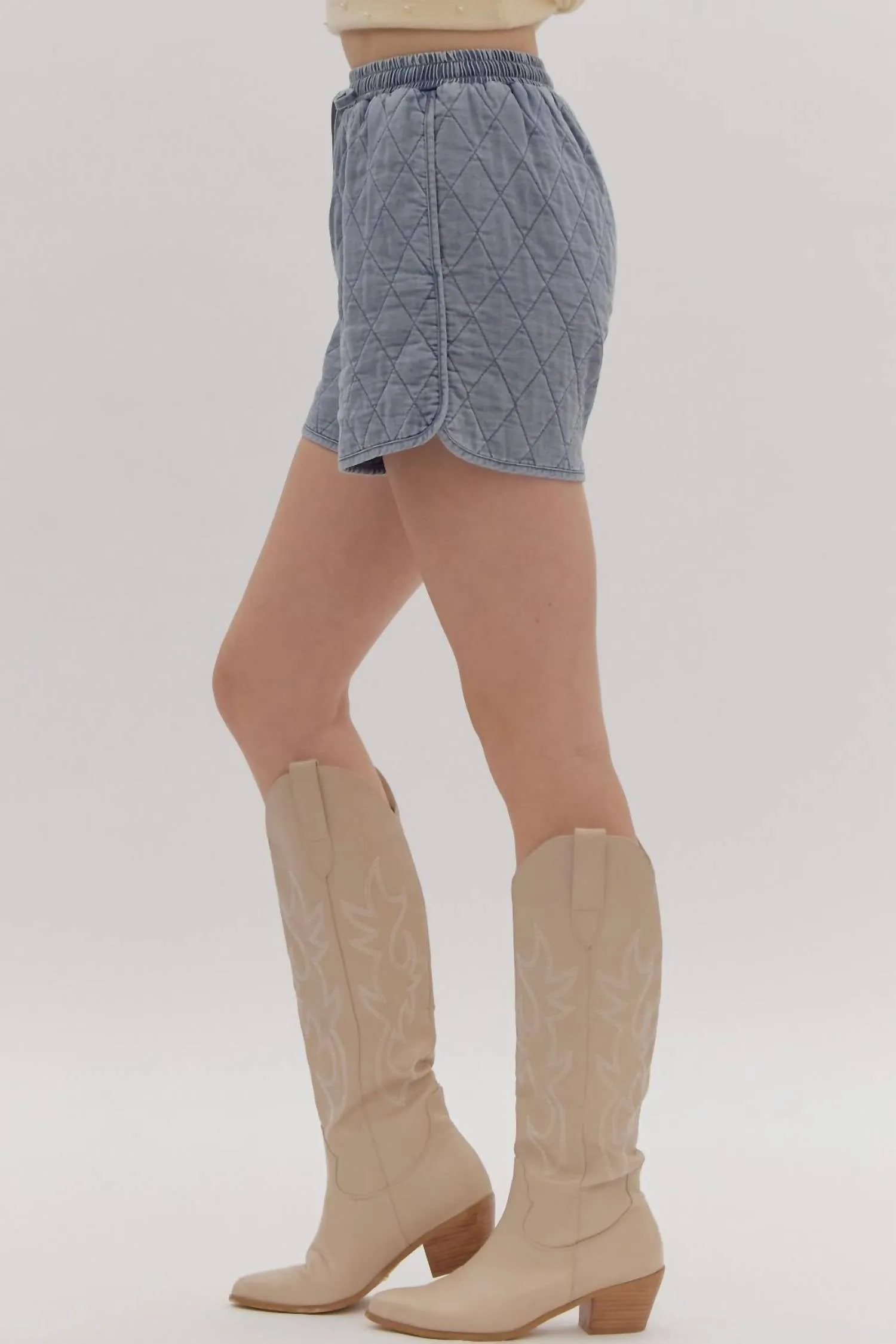 Quilted Short In Denim
