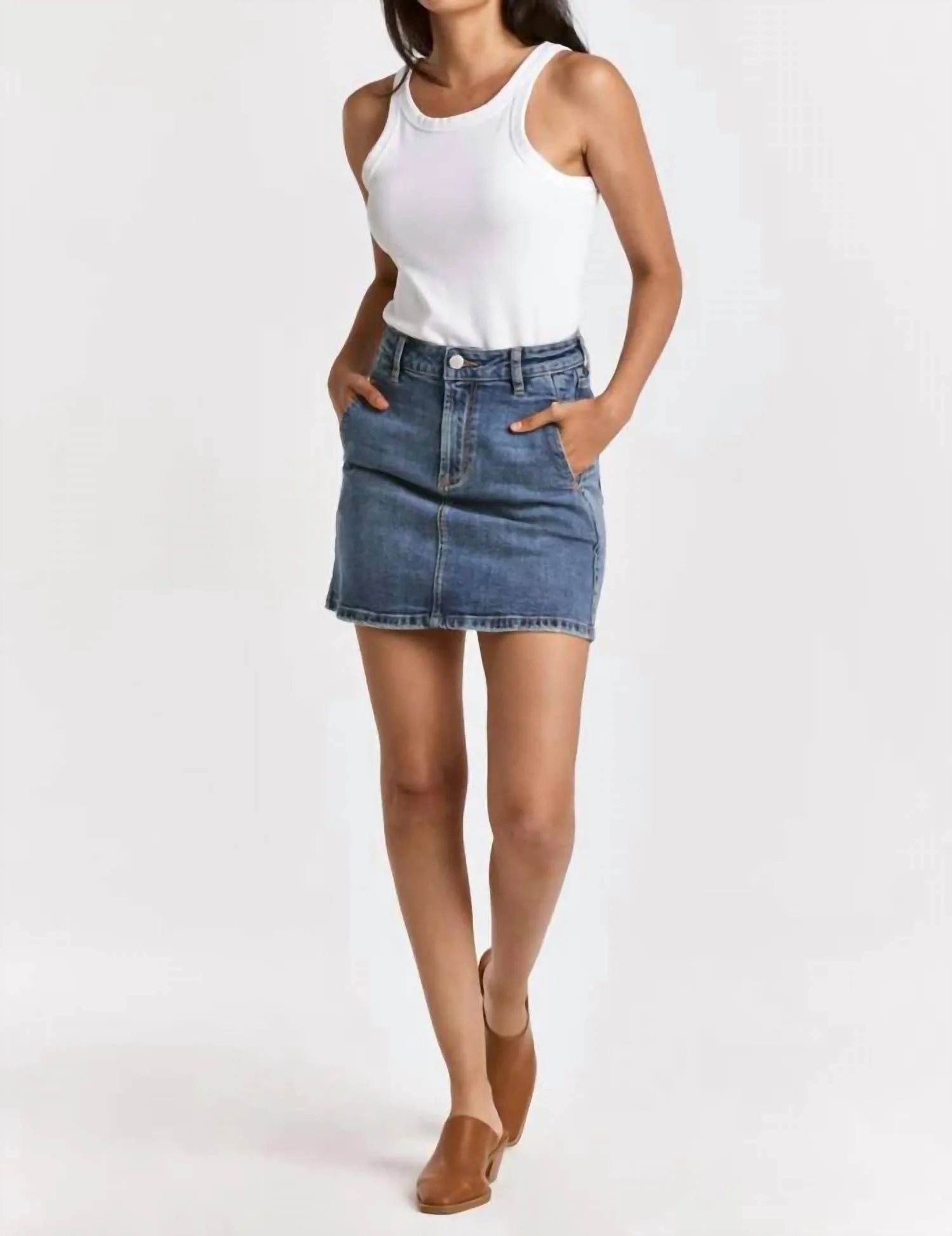 Quinn Denim Skirt In Arden