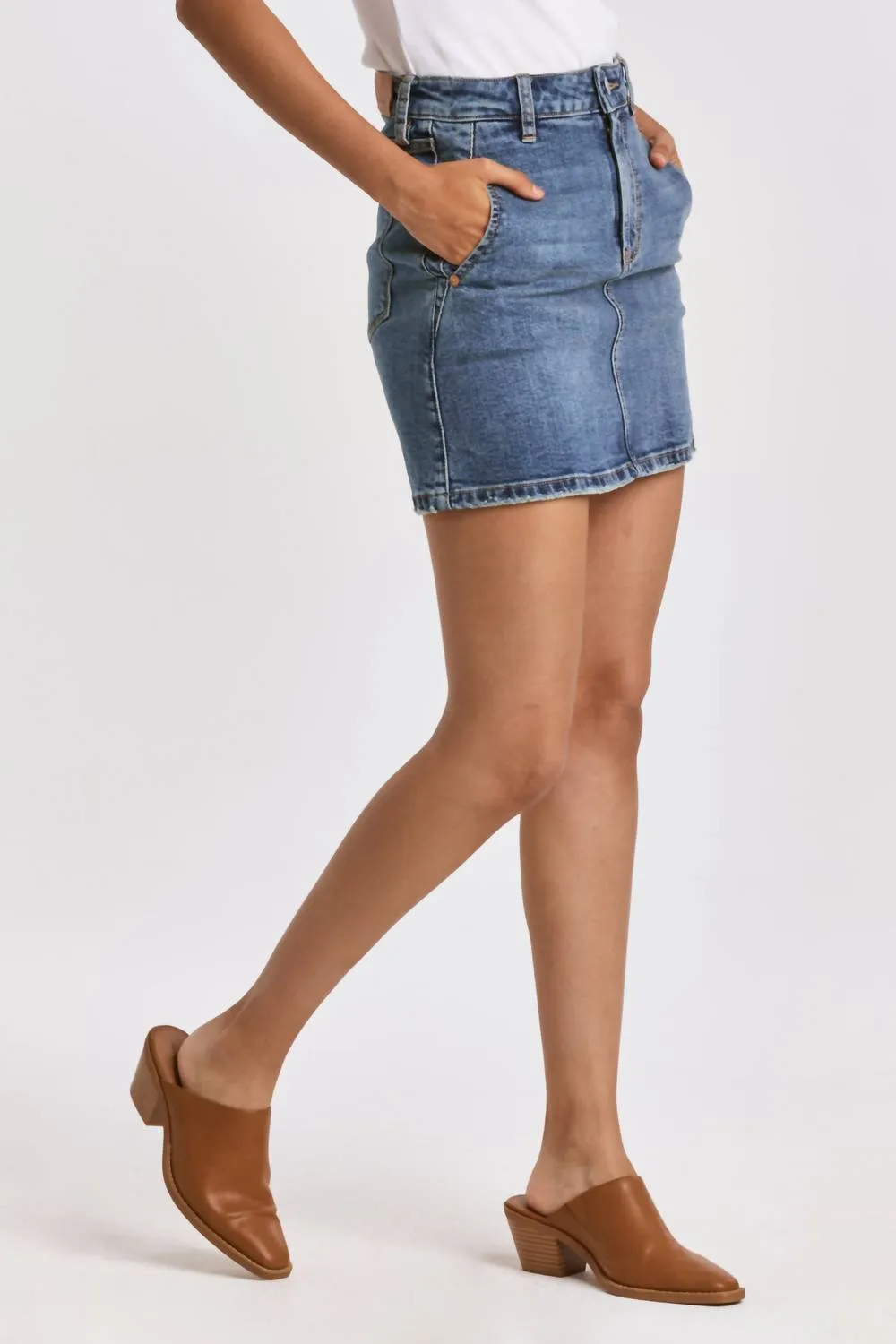 Quinn Denim Skirt In Arden