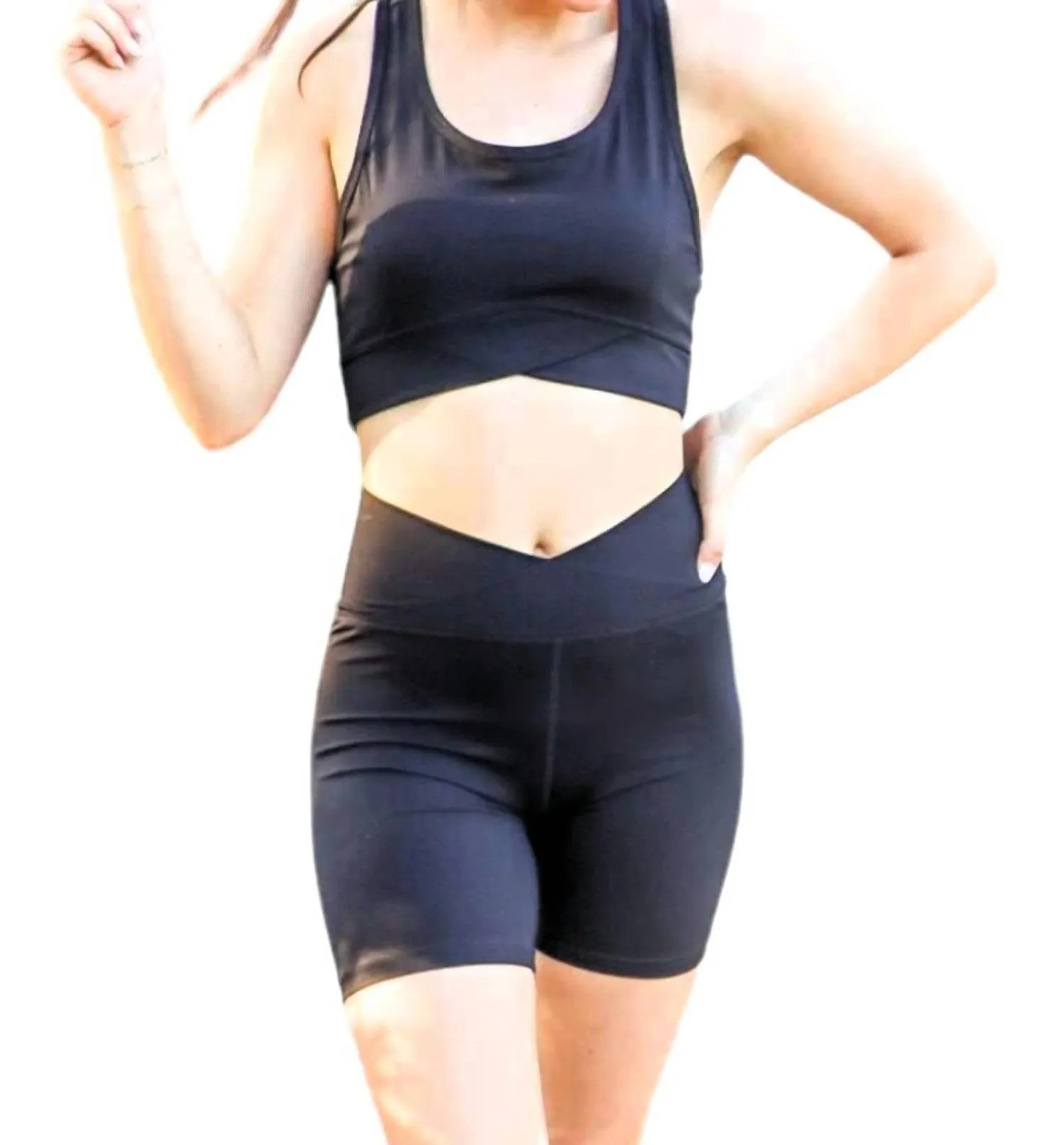 Racerback Longline Set In Black