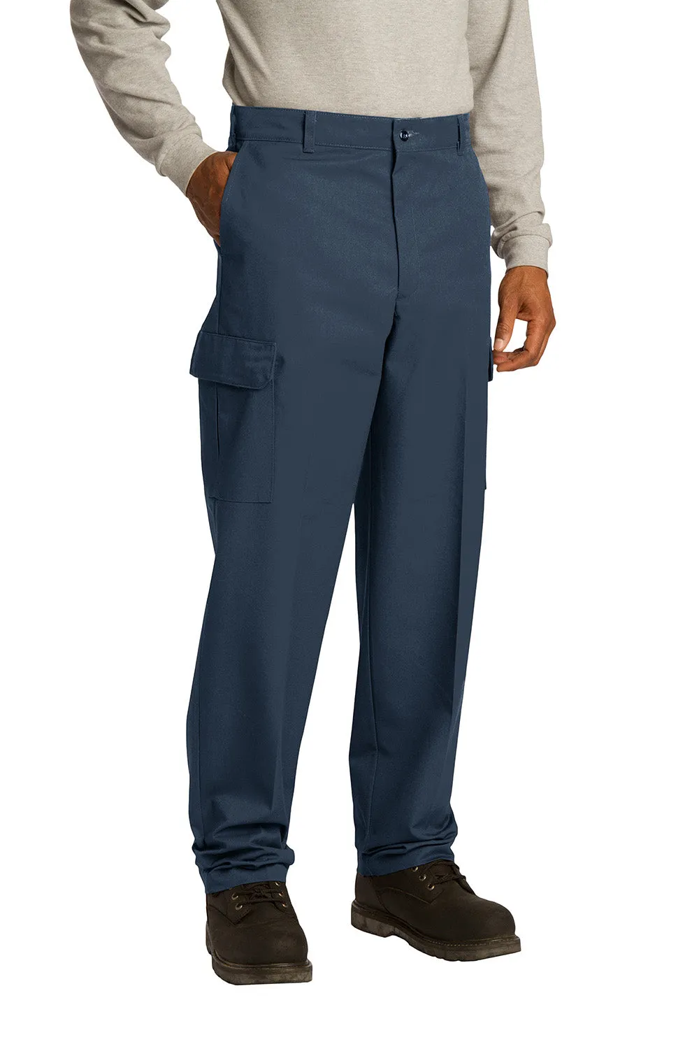 Red Kap Mens Industrial Wrinkle Resistant Cargo Pants w/ Pockets - Navy Blue