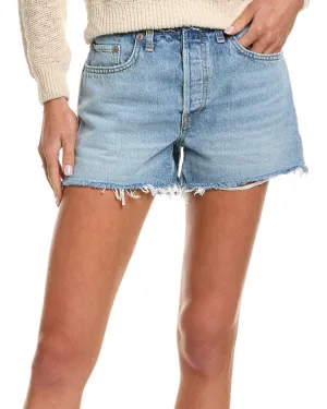 RE/DONE Raw Waist Indigo High-Rise Short