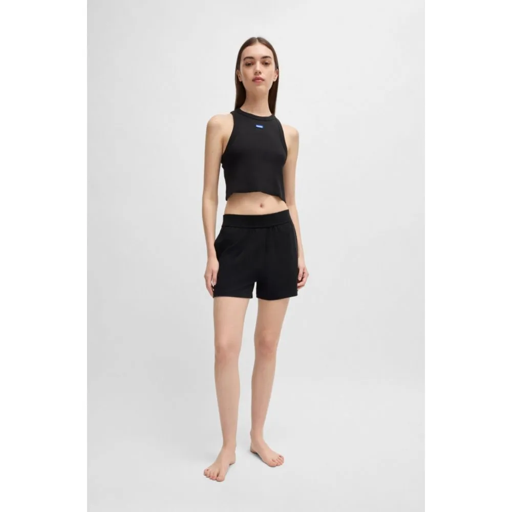 Relaxed-fit shorts with silicone-printed logo