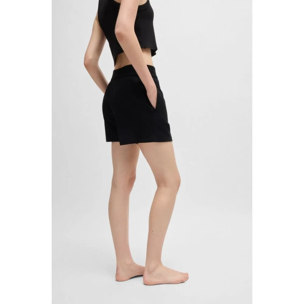 Relaxed-fit shorts with silicone-printed logo