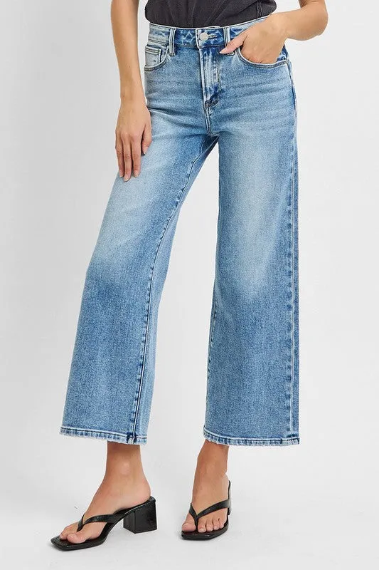 Risen Jeans High Rise Crop Wide Jeans