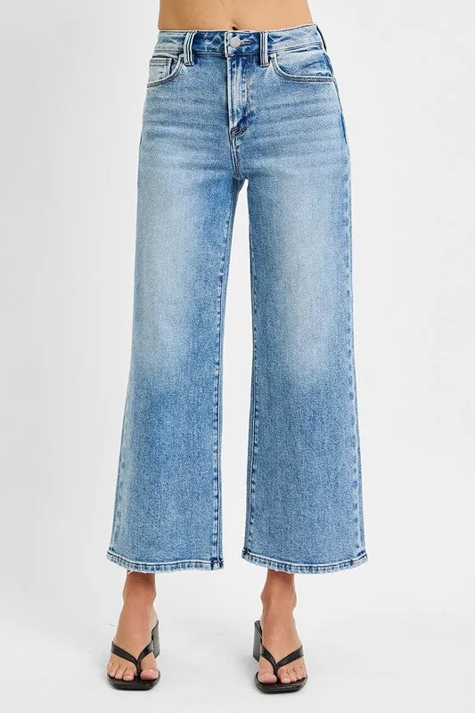 Risen Jeans High Rise Crop Wide Jeans