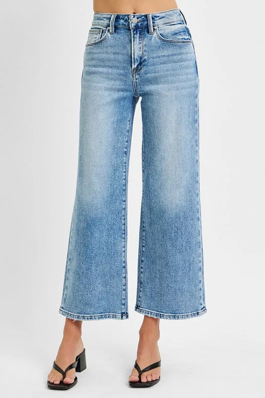 Risen Jeans High Rise Crop Wide Jeans