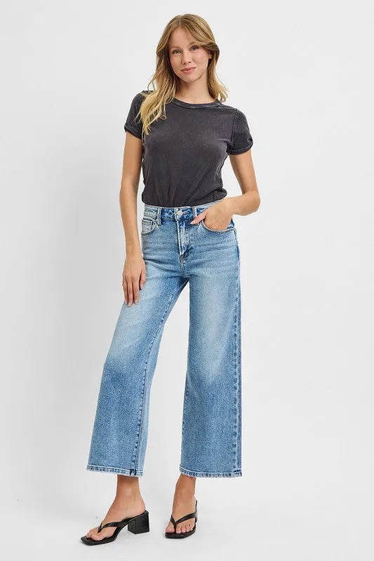 Risen Jeans High Rise Crop Wide Jeans