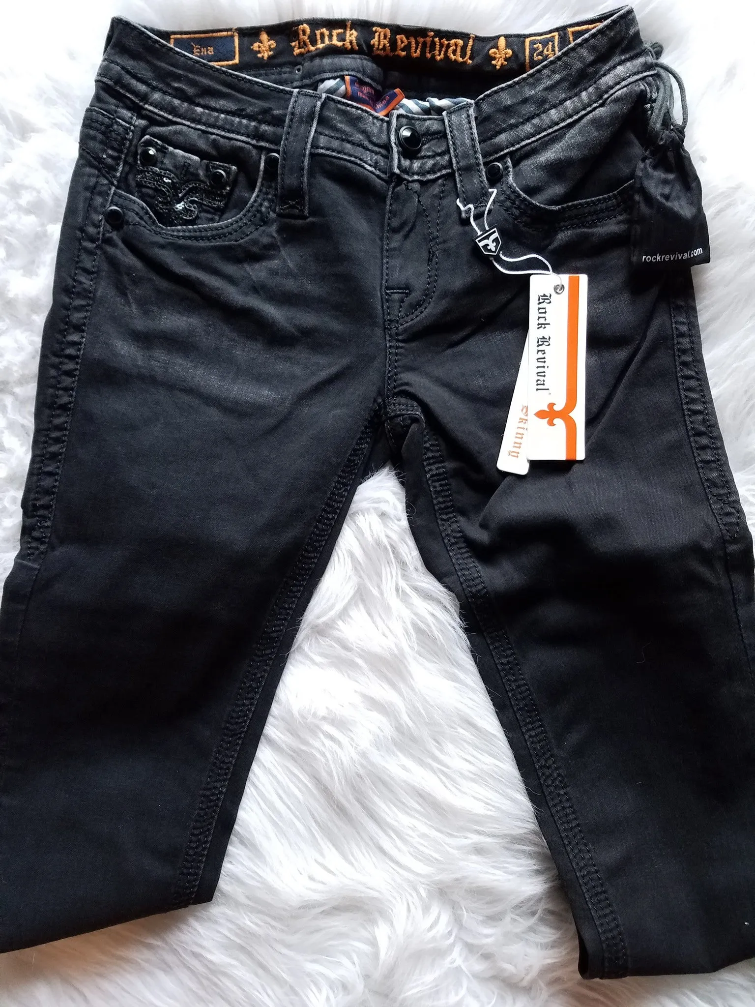 ROCK REVIVAL ENA S21 BLACK SKINNY JEANS