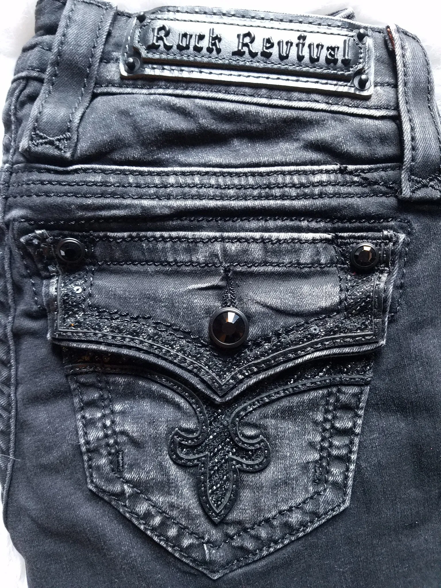 ROCK REVIVAL ENA S21 BLACK SKINNY JEANS