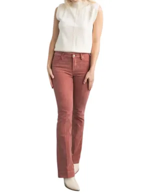 Rosa High Rise Flare Leg Jeans In Red