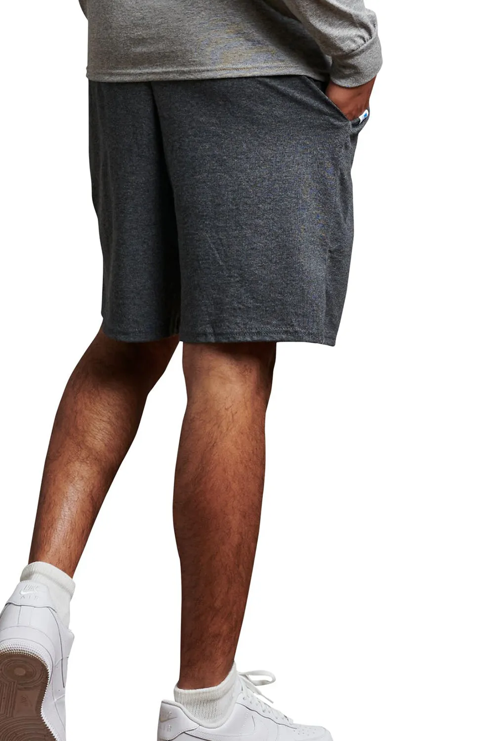 Russell Athletic Mens Classic Jersey Shorts w/ Pockets - Heather Black