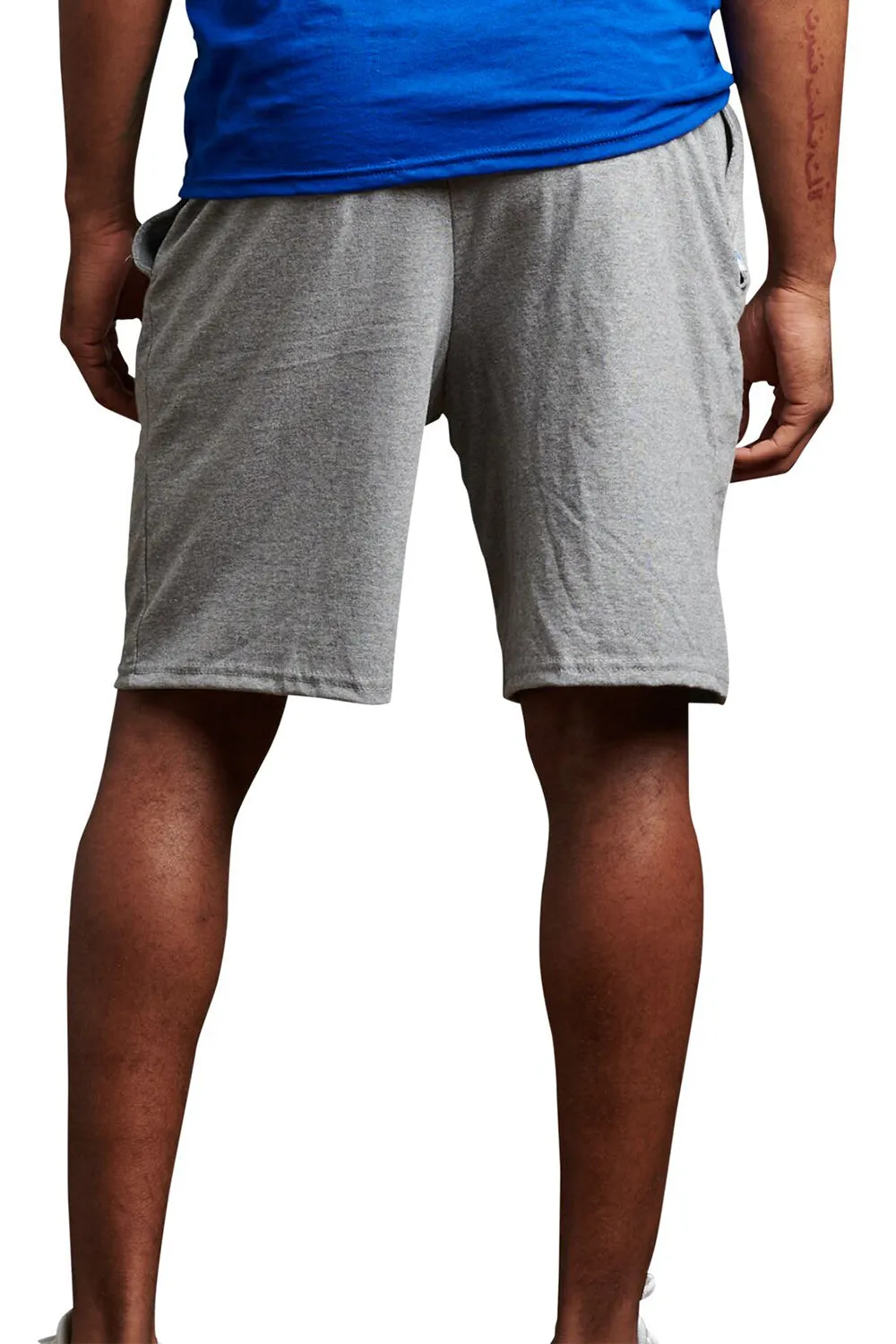 Russell Athletic Mens Classic Jersey Shorts w/ Pockets - Oxford Grey