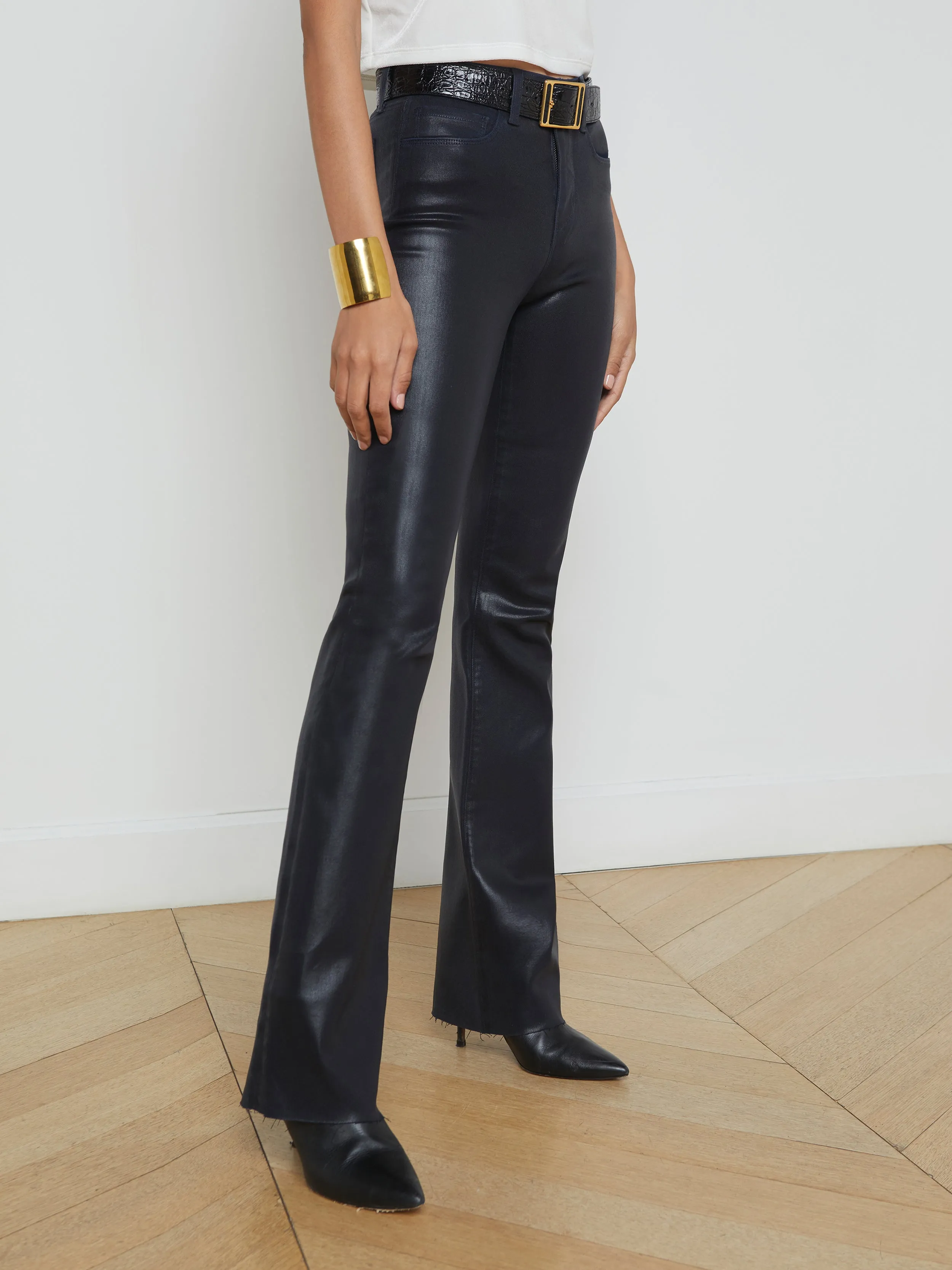 Ruth Coated Straight-Leg Jean