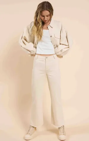 Sadie and Sage Clear Eyes Wide Leg Cream Denim