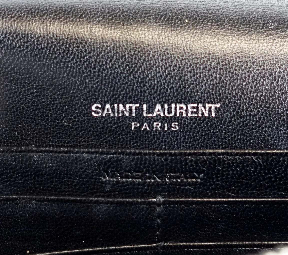 Saint Laurent Bags Kate Croc Embossed Calf Leather Tassel Bag