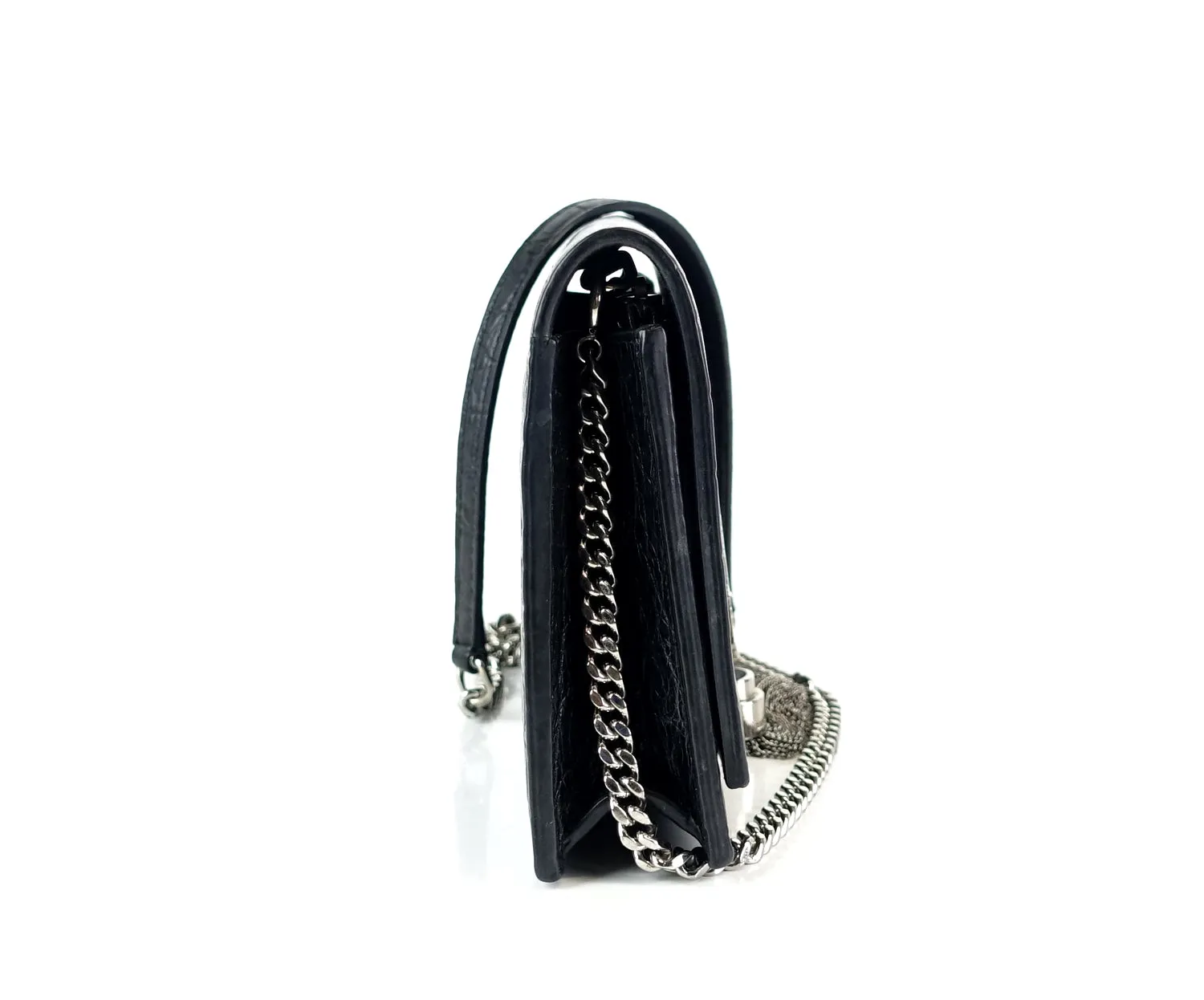 Saint Laurent Bags Kate Croc Embossed Calf Leather Tassel Bag