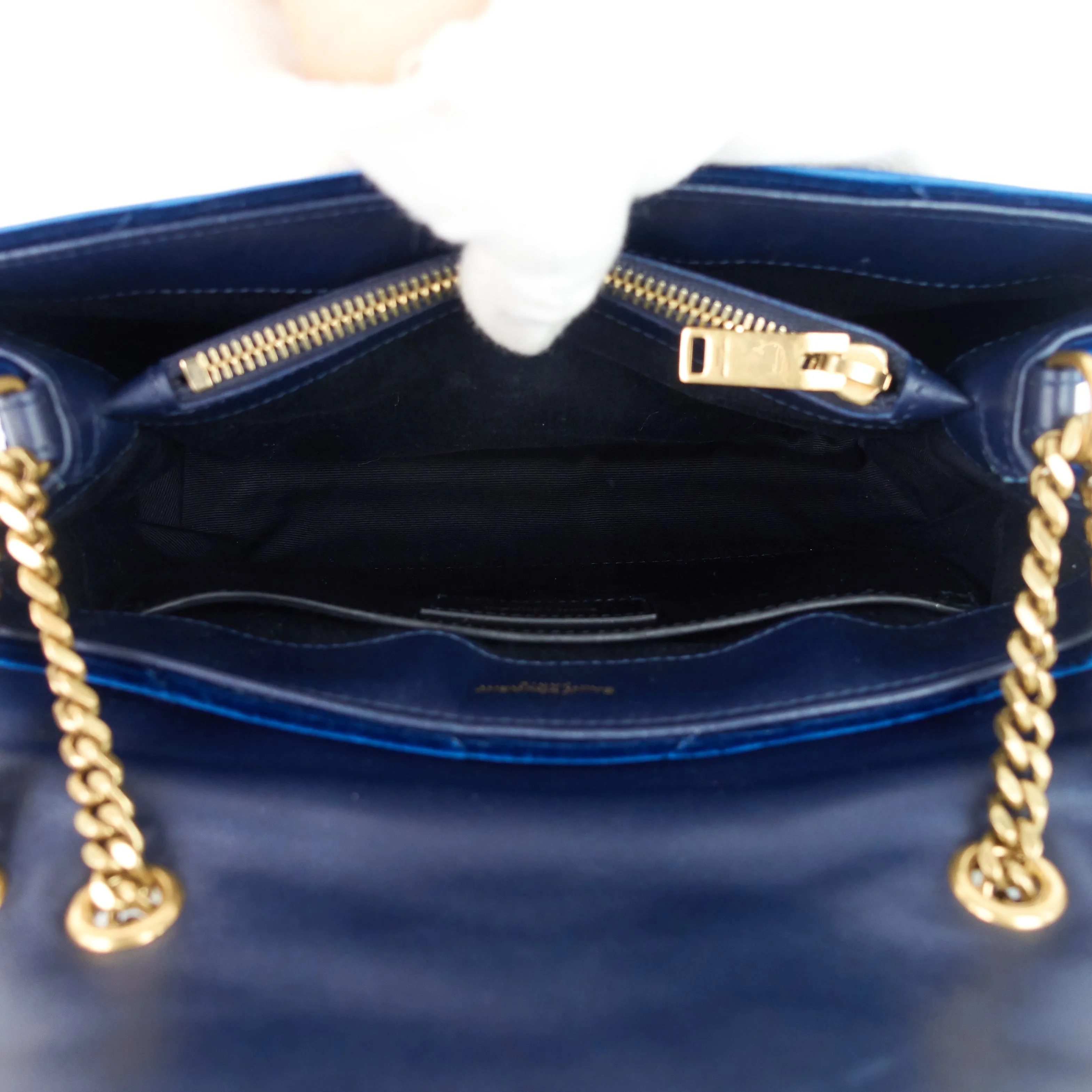 Saint Laurent Bags Loulou Small Velvet Shoulder Bag