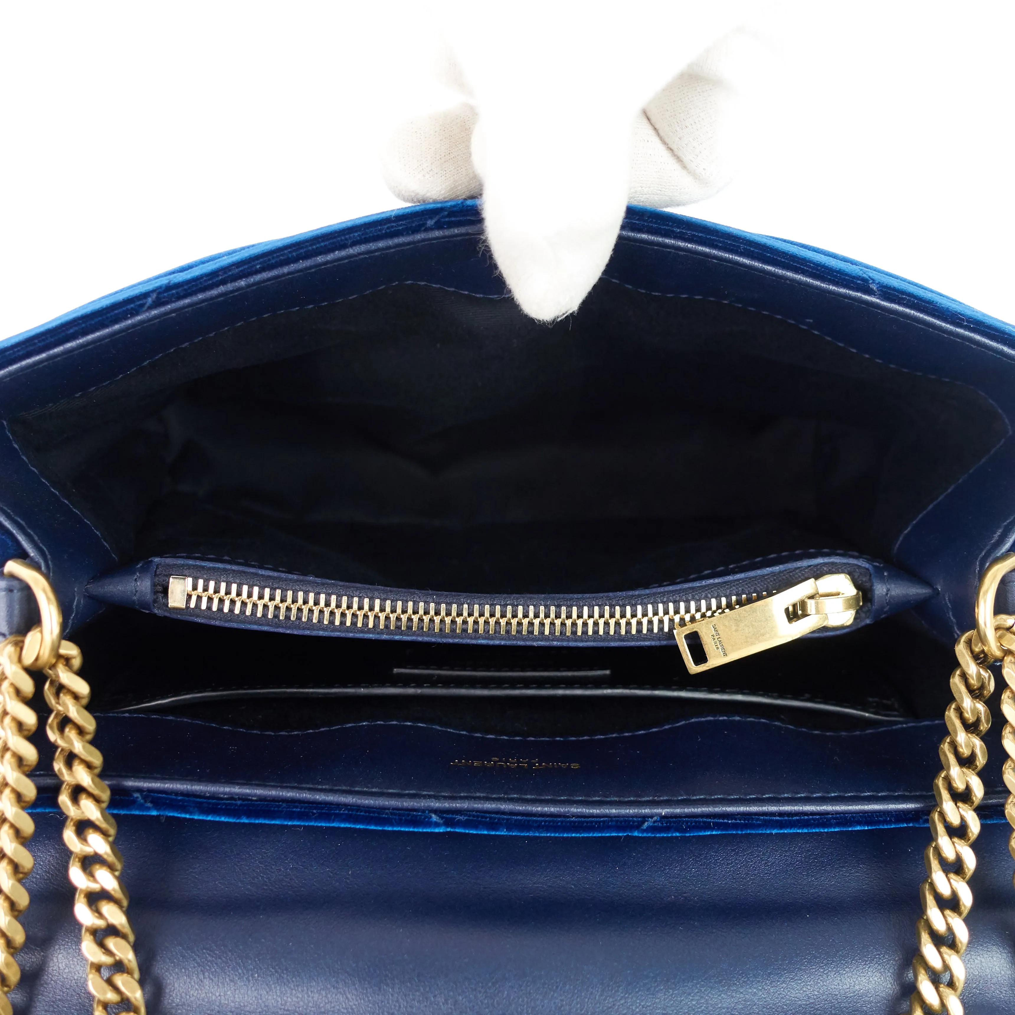 Saint Laurent Bags Loulou Small Velvet Shoulder Bag