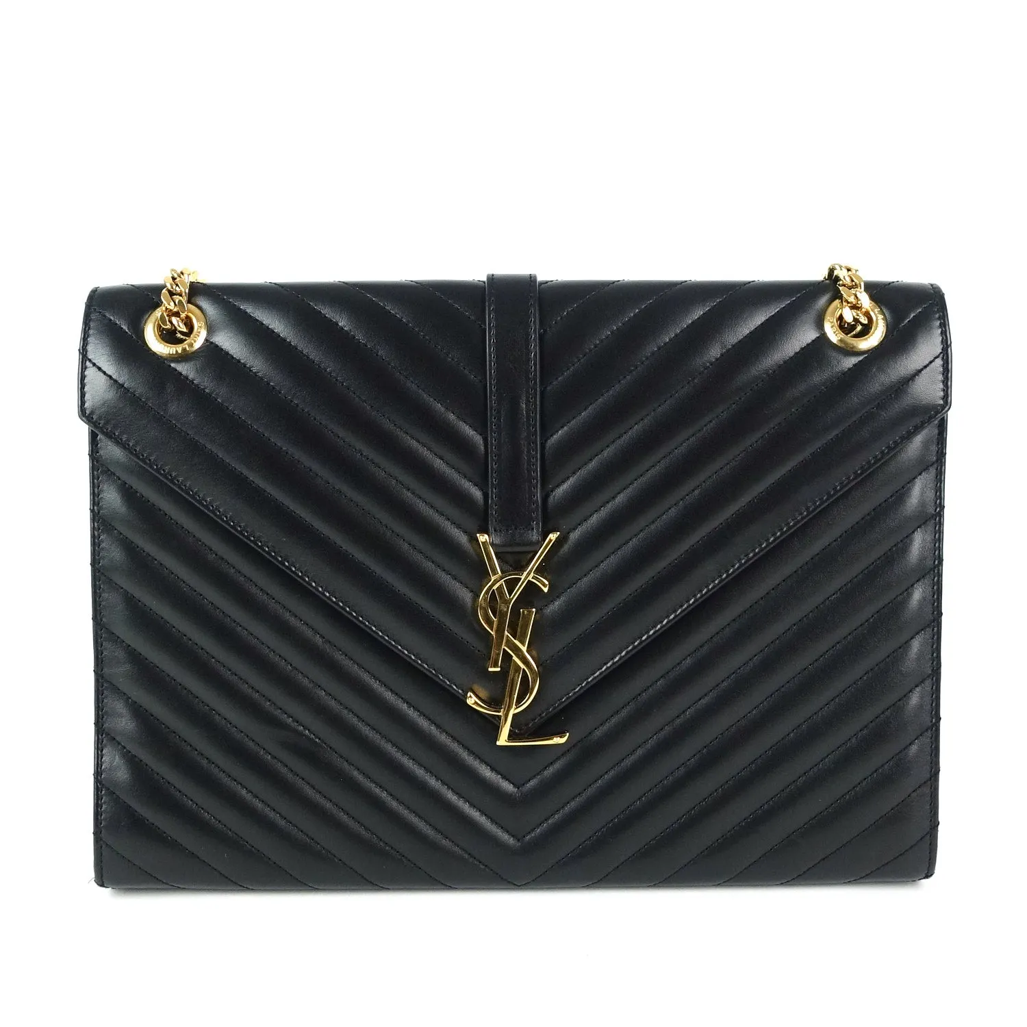 Saint Laurent Bags Matalasse Chevron Calf Leather Large Bag