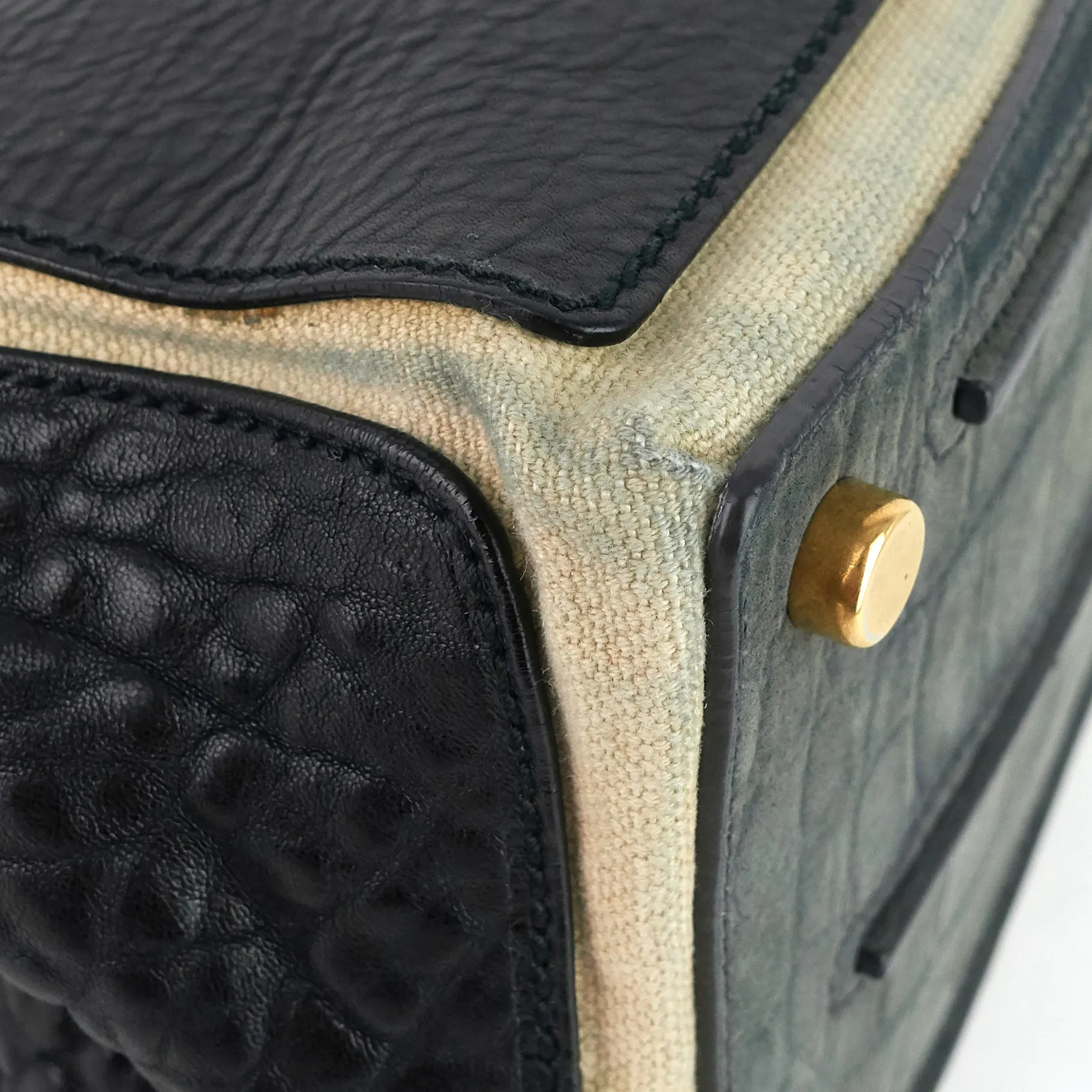 Saint Laurent Bags Muse Two-Tone Leather, Suede and Canvas Handbag