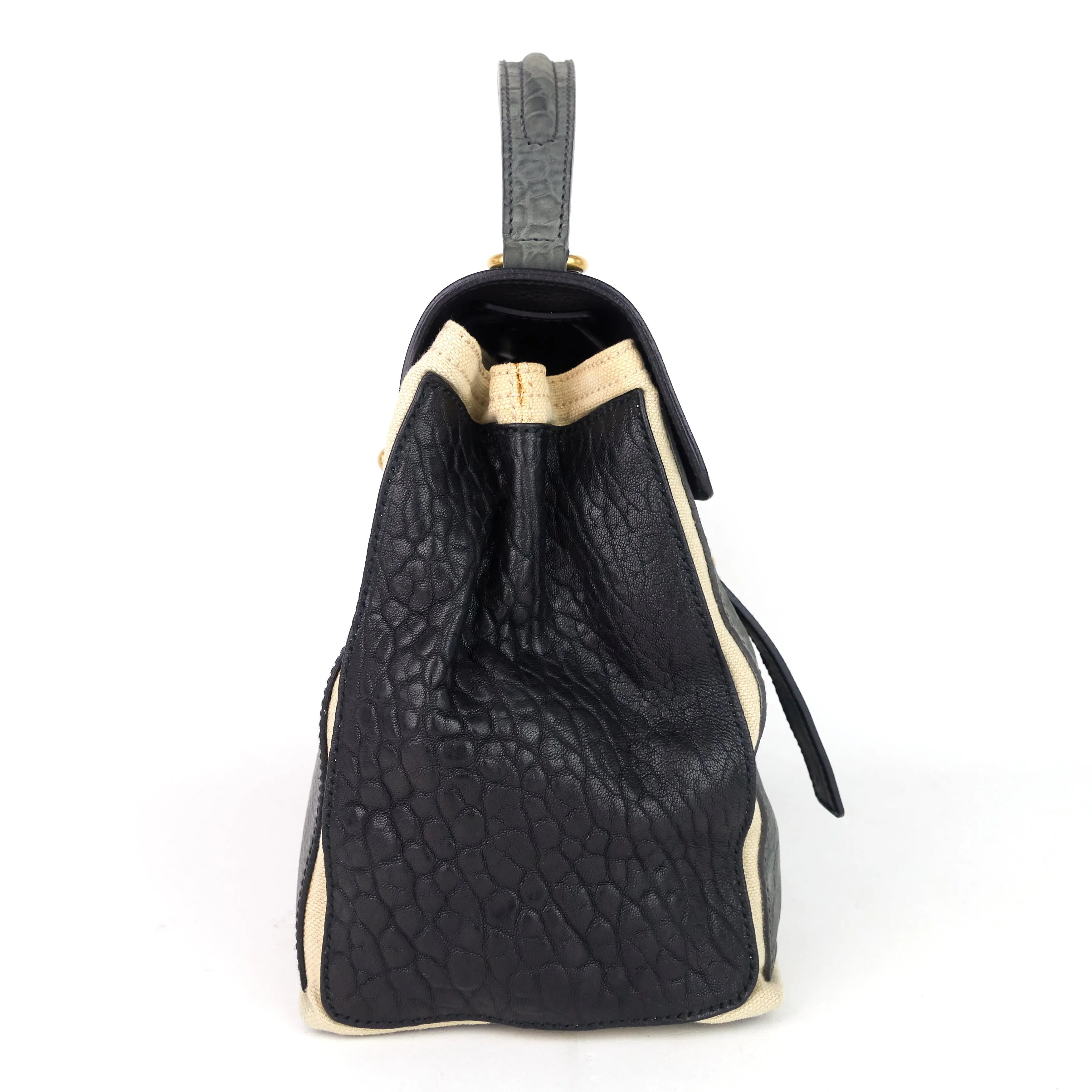 Saint Laurent Bags Muse Two-Tone Leather, Suede and Canvas Handbag