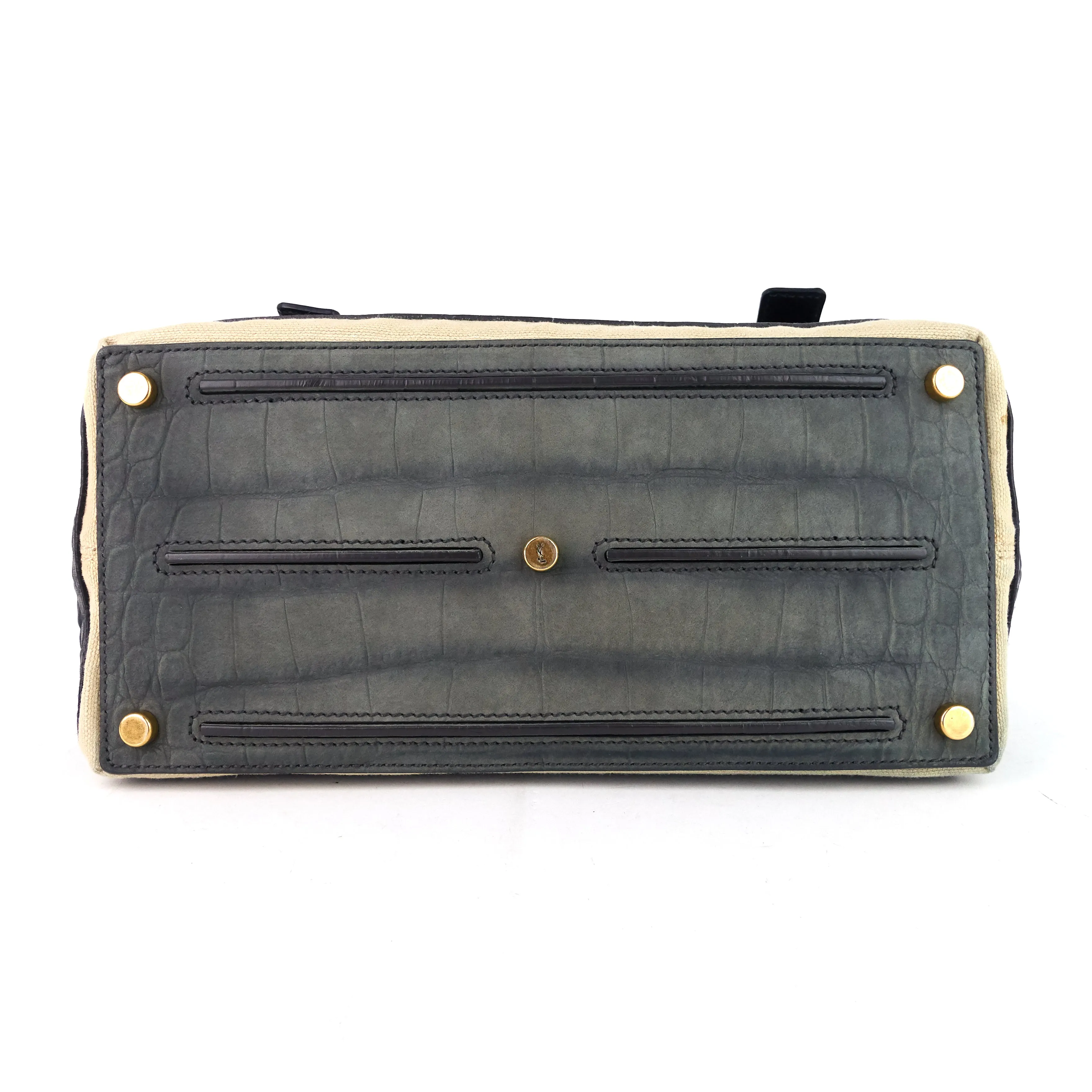 Saint Laurent Bags Muse Two-Tone Leather, Suede and Canvas Handbag